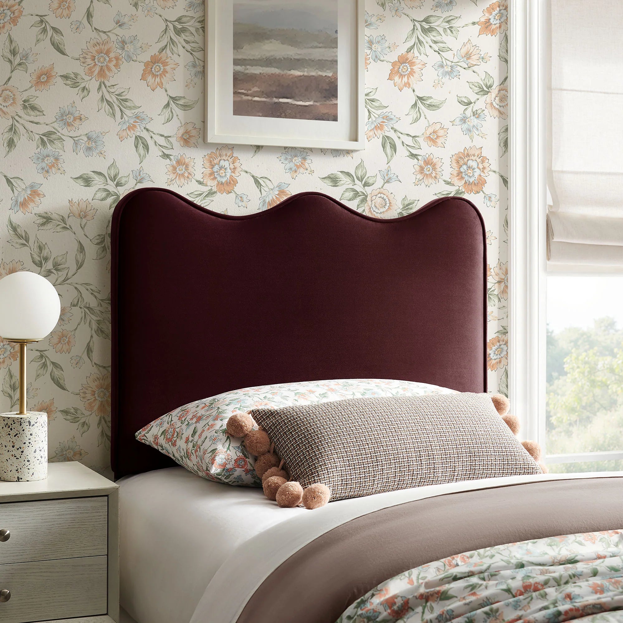 Athena Stain-Resistant Performance Velvet Twin Size Headboard