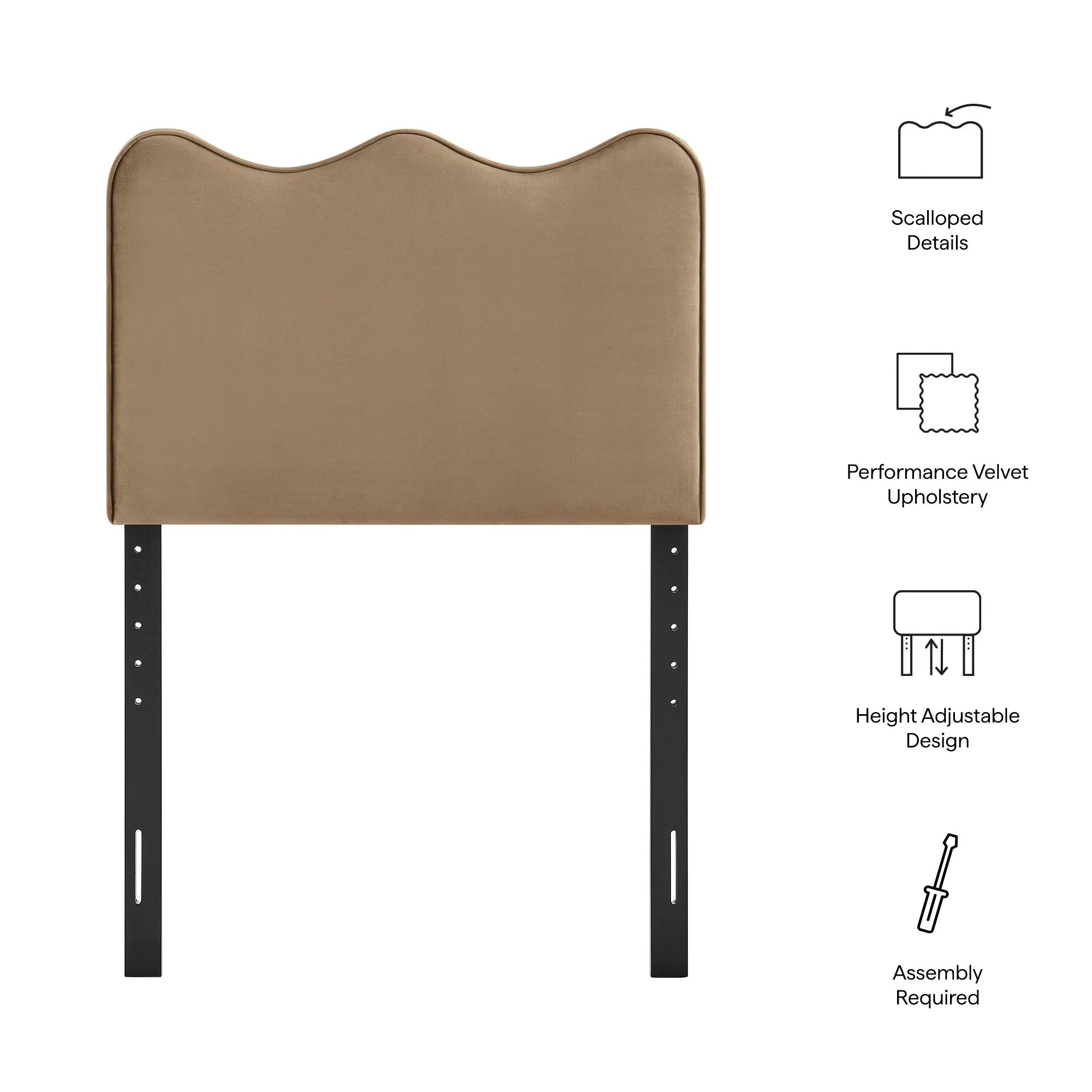 Athena Stain-Resistant Performance Velvet Twin Size Headboard