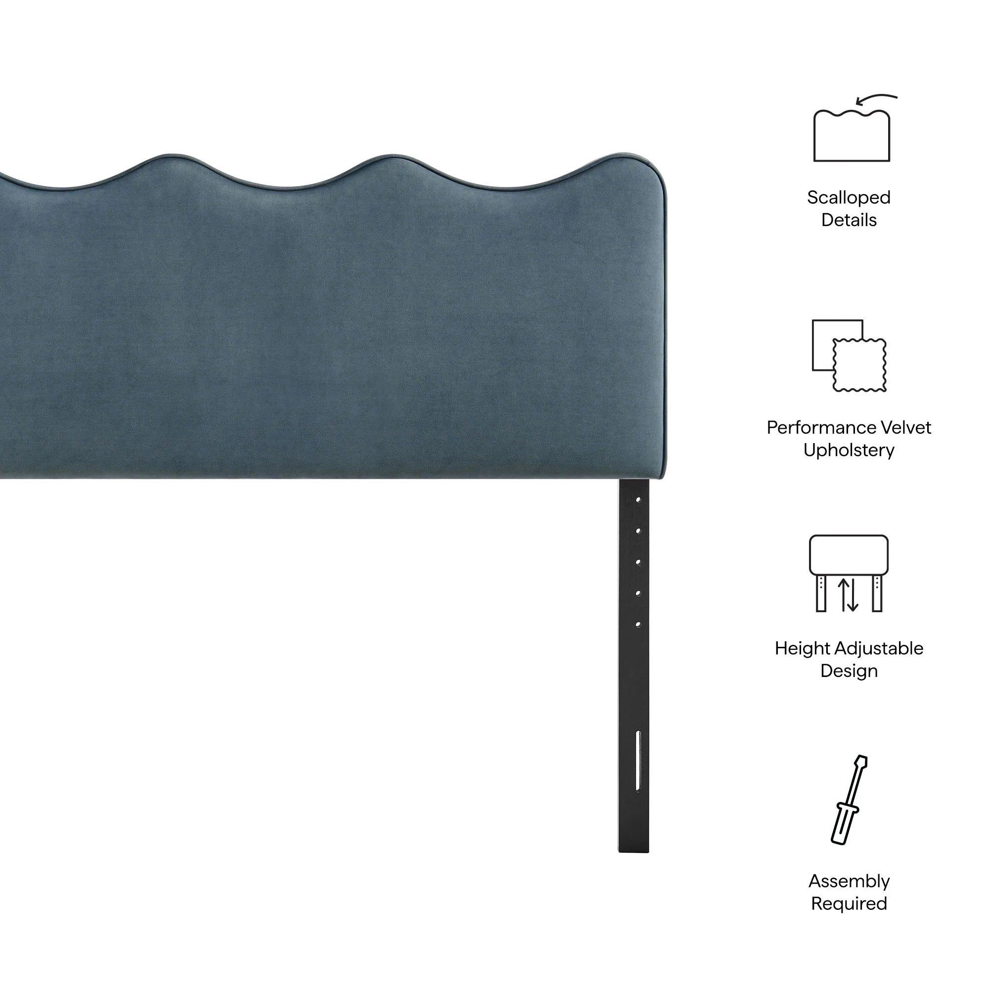 Athena Stain-Resistant Performance Velvet Twin Size Headboard