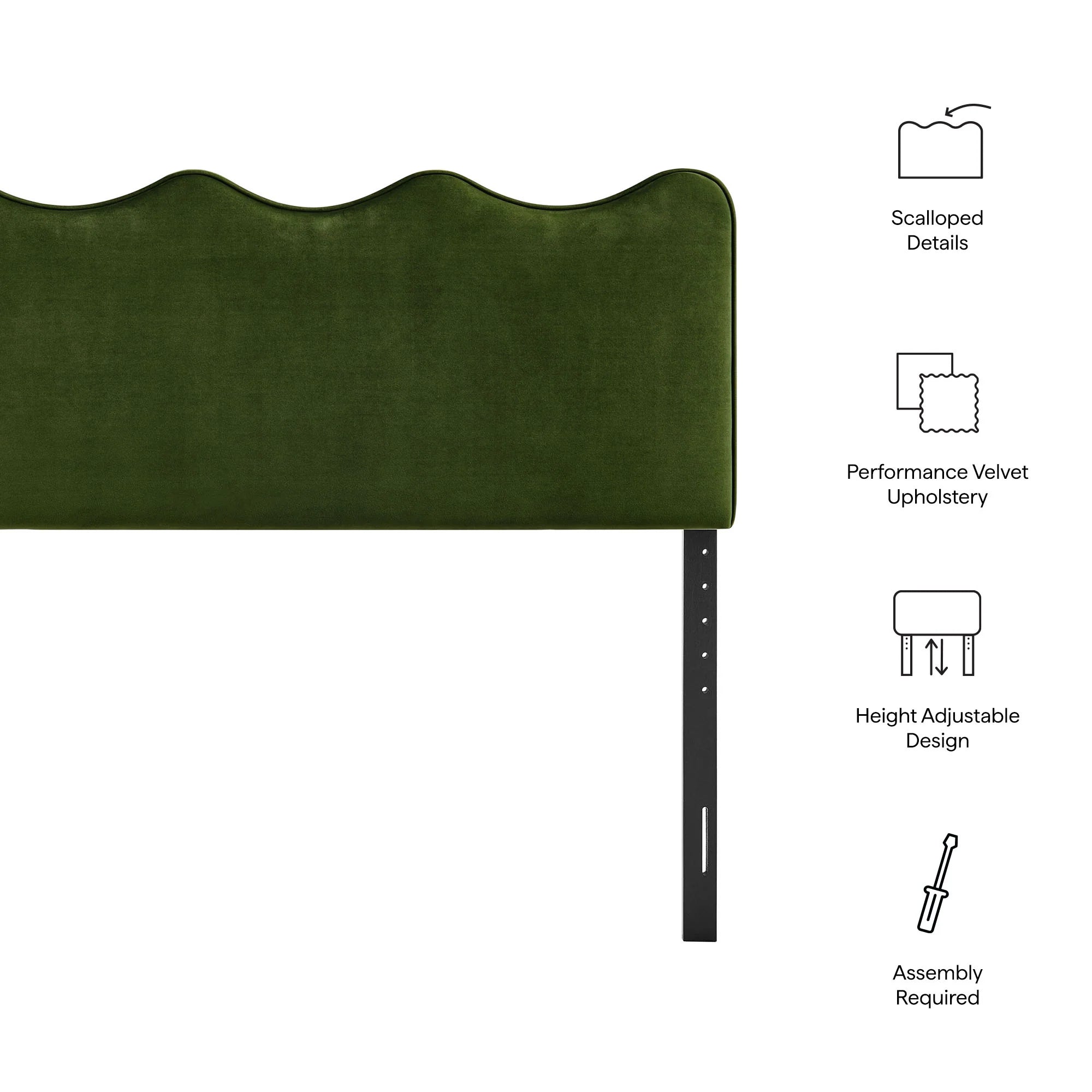 Athena Stain-Resistant Performance Velvet Twin Size Headboard
