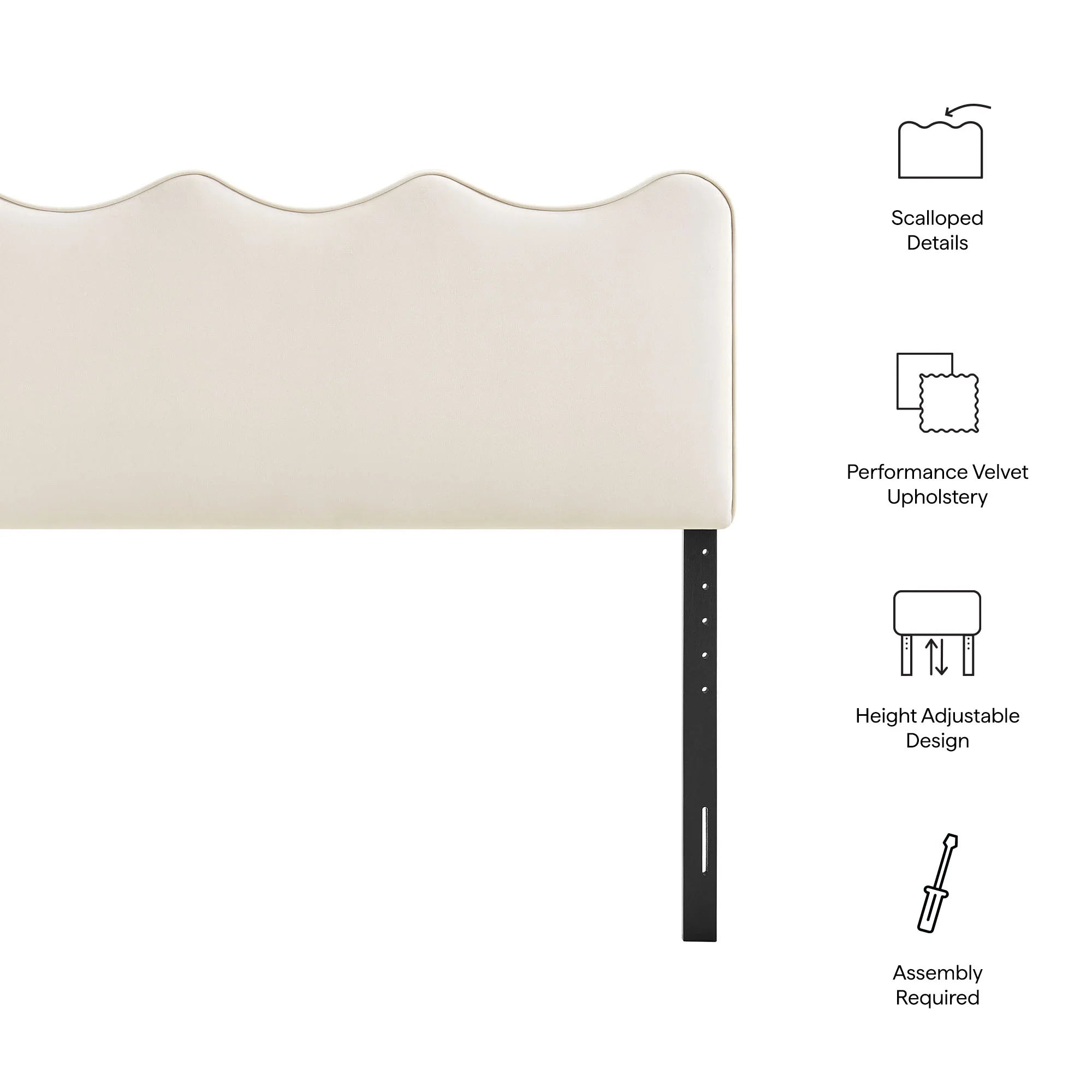 Athena Stain-Resistant Performance Velvet Twin Size Headboard
