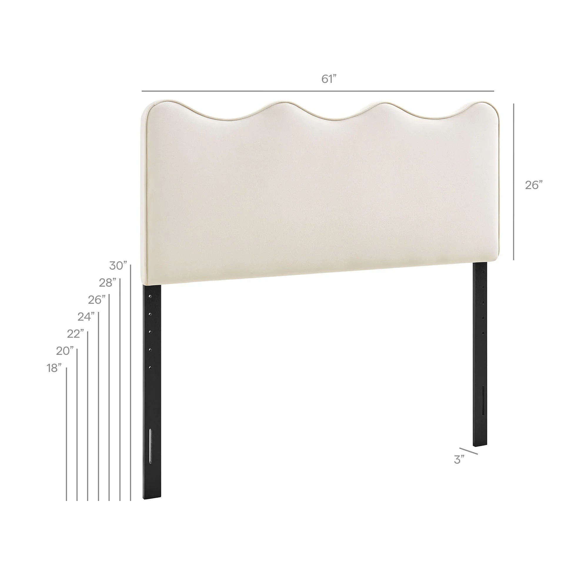 Athena Stain-Resistant Performance Velvet Twin Size Headboard