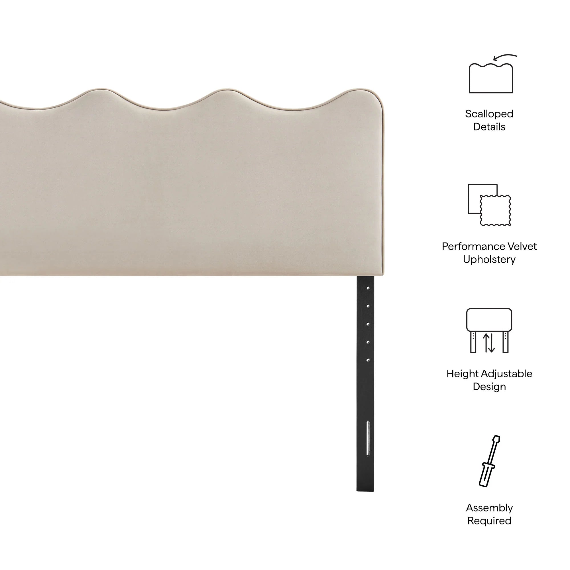 Athena Stain-Resistant Performance Velvet Twin Size Headboard