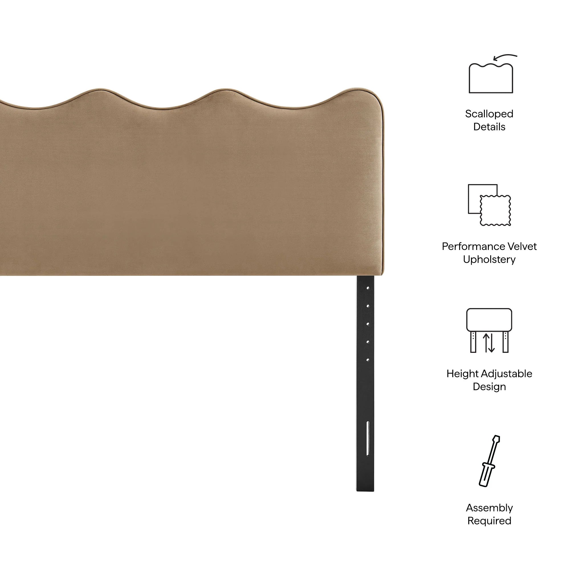 Athena Stain-Resistant Performance Velvet Twin Size Headboard