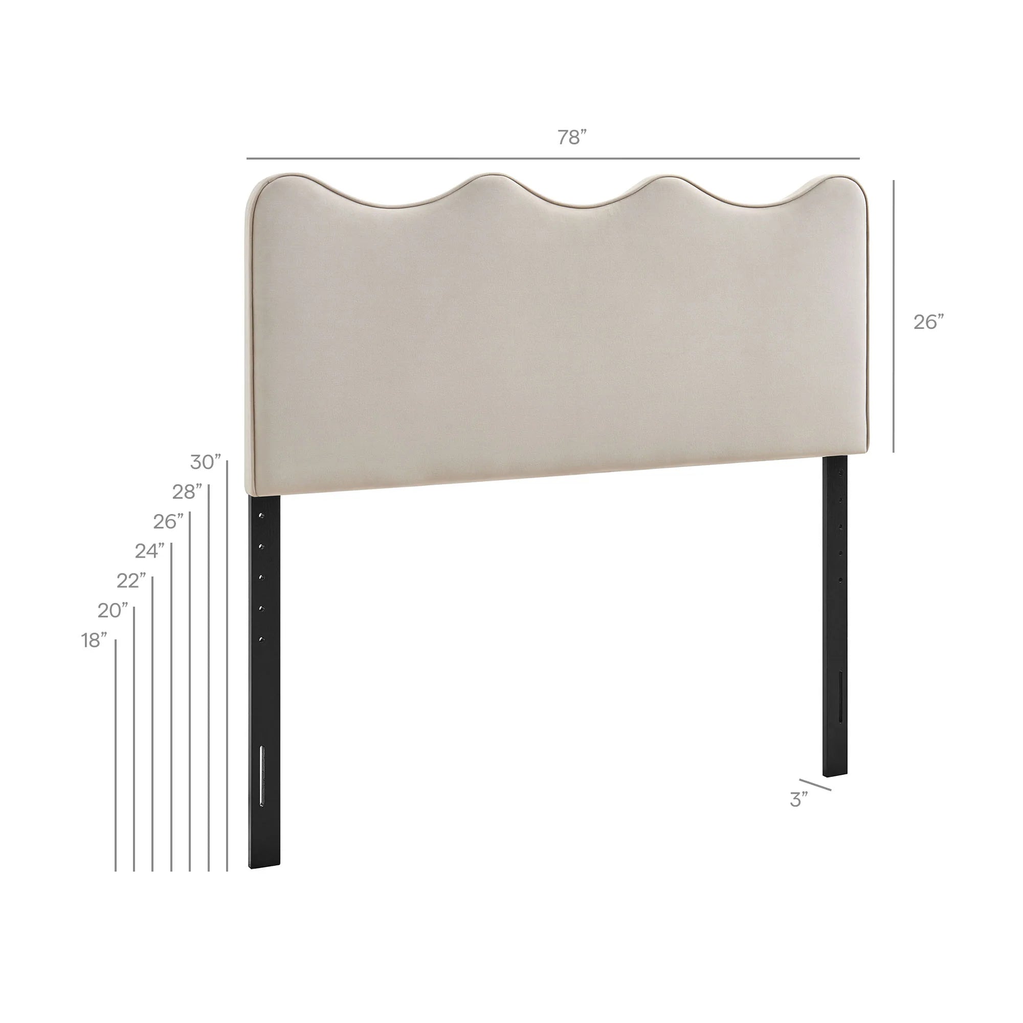 Athena Stain-Resistant Performance Velvet Twin Size Headboard
