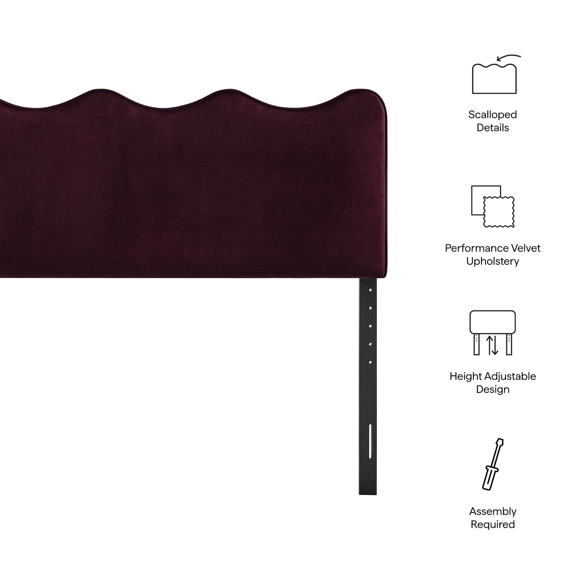 Athena Stain-Resistant Performance Velvet Twin Size Headboard