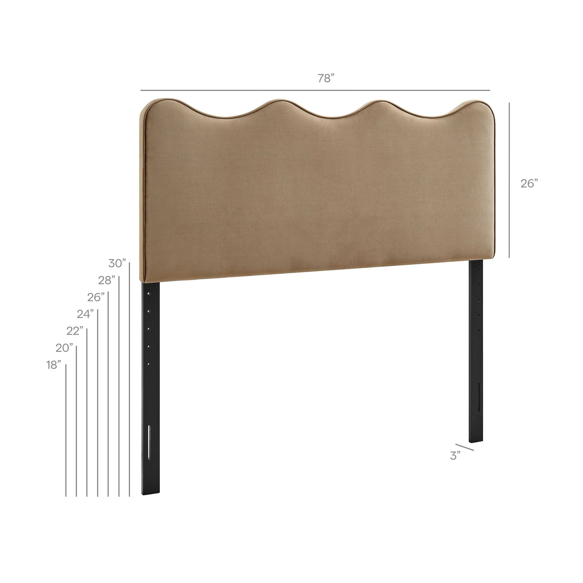 Athena Stain-Resistant Performance Velvet Twin Size Headboard