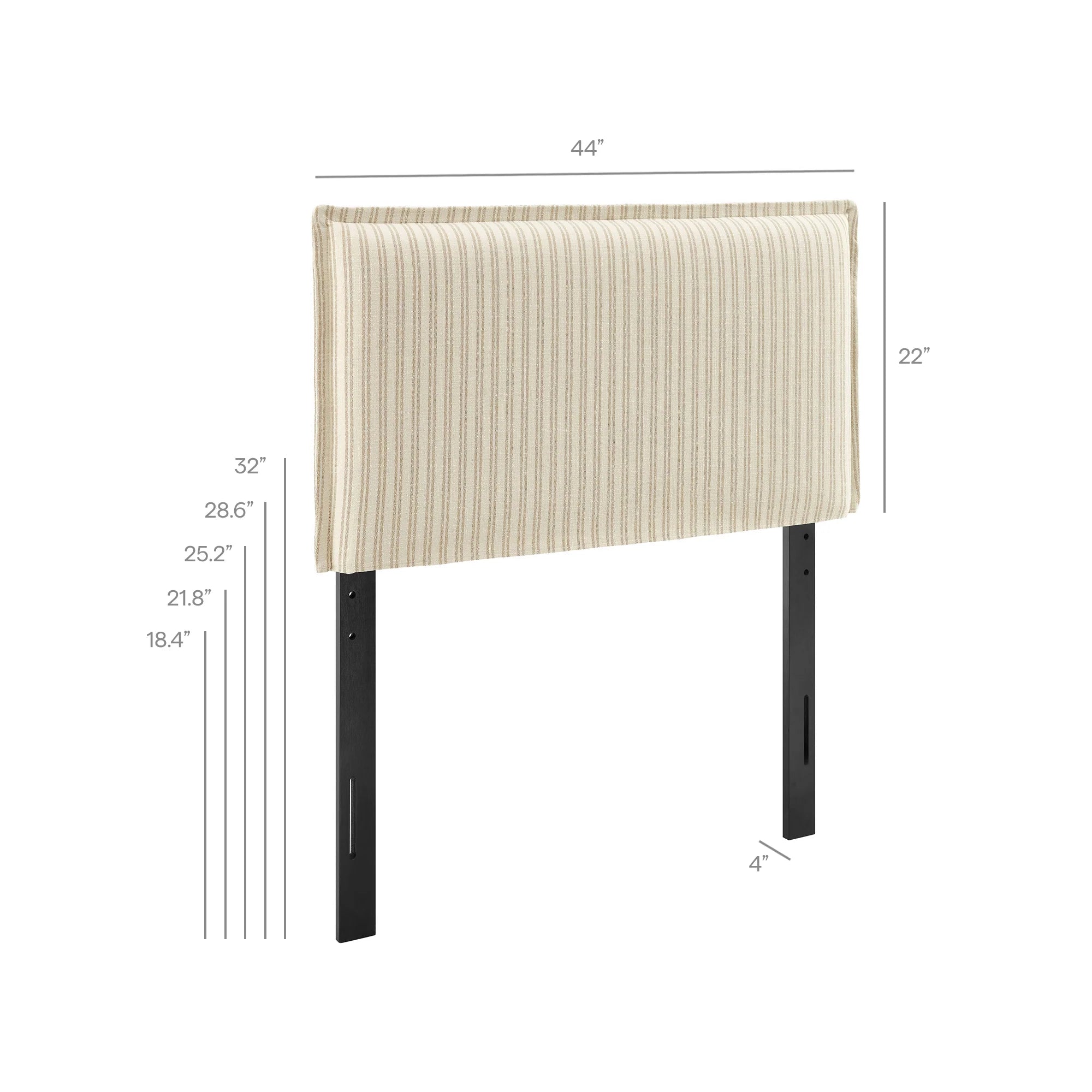 Camille Striped Linen Blend Queen Size Headboard