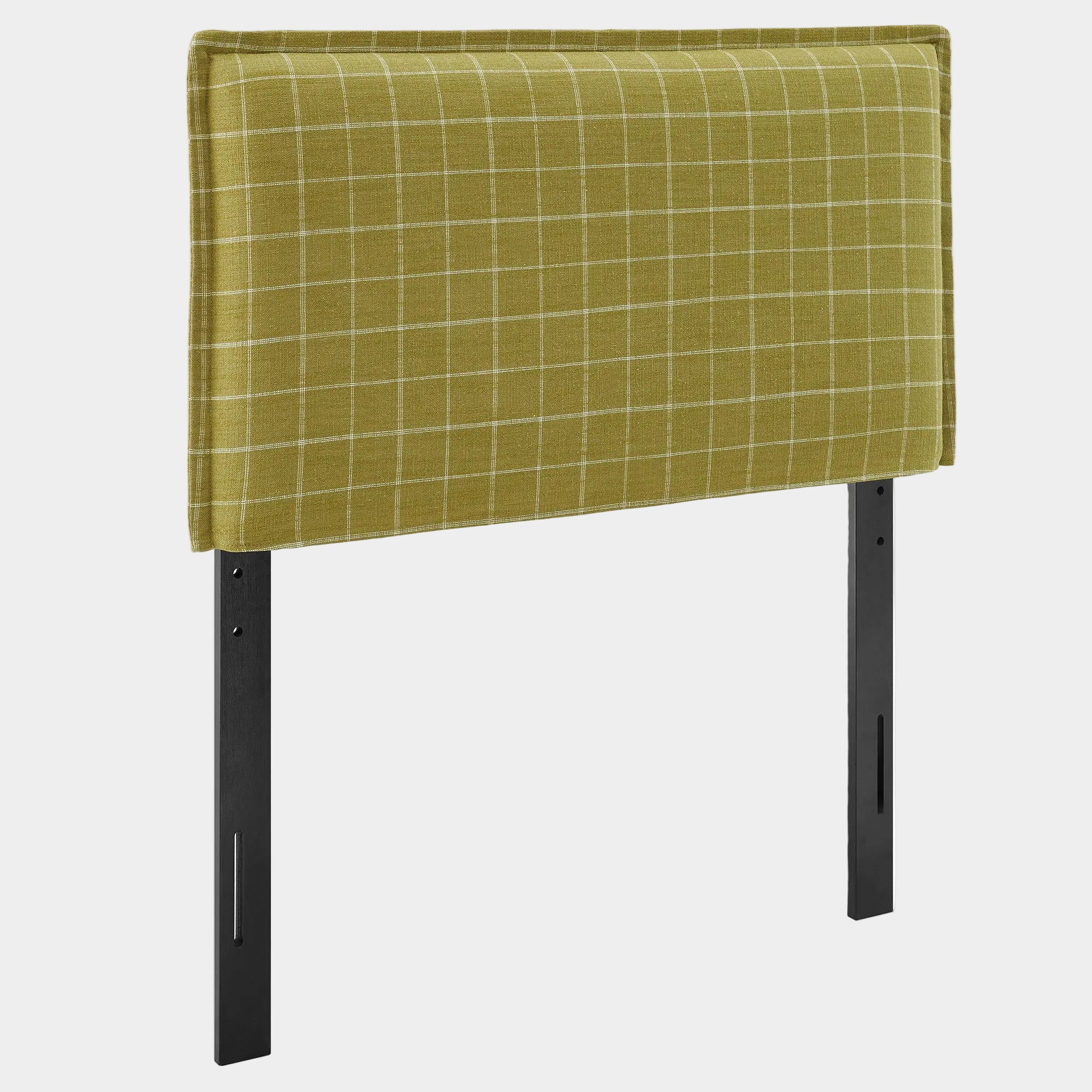 Camille Checkered Linen Blend Queen Size Headboard