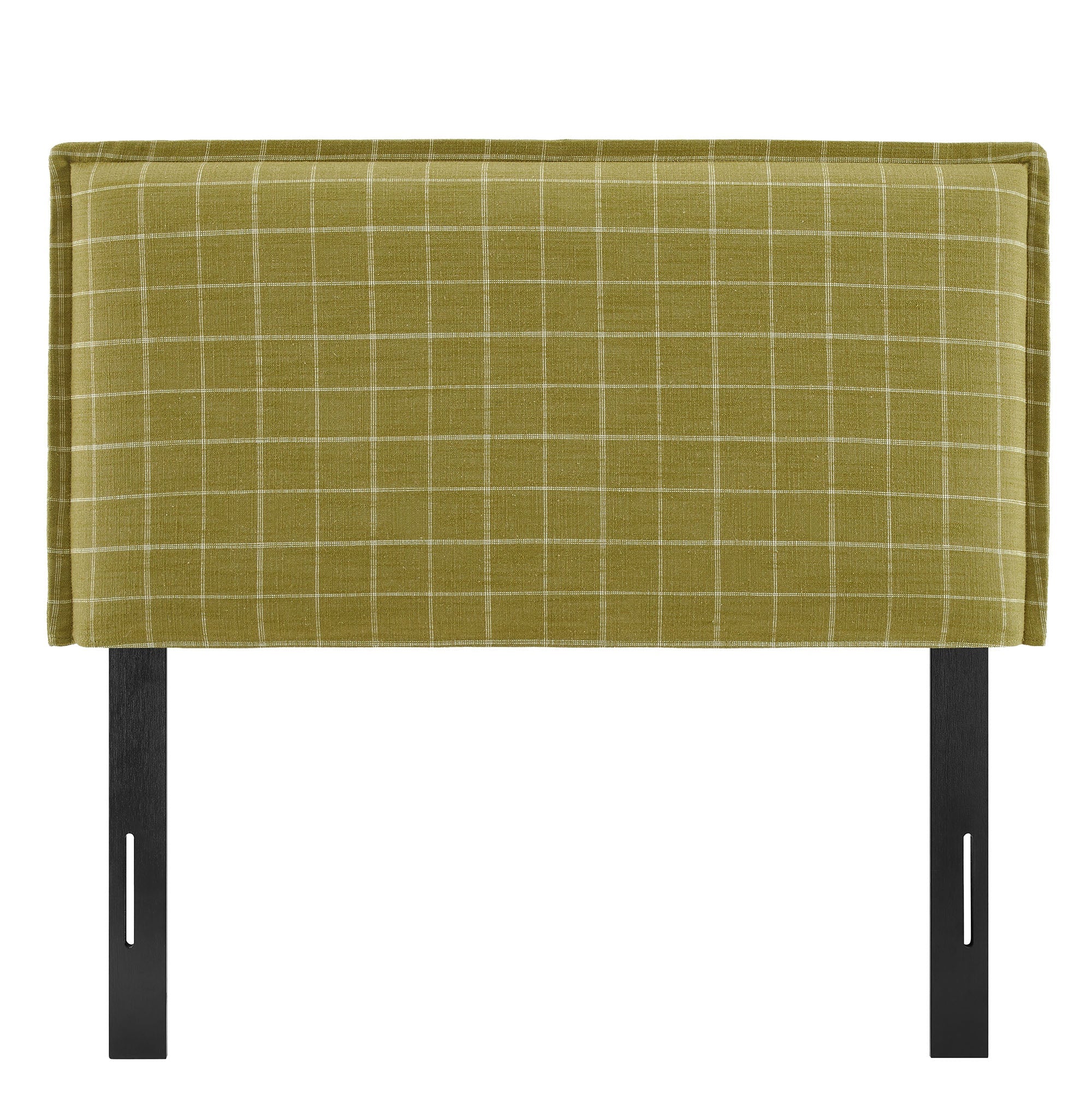 Camille Checkered Linen Blend Queen Size Headboard