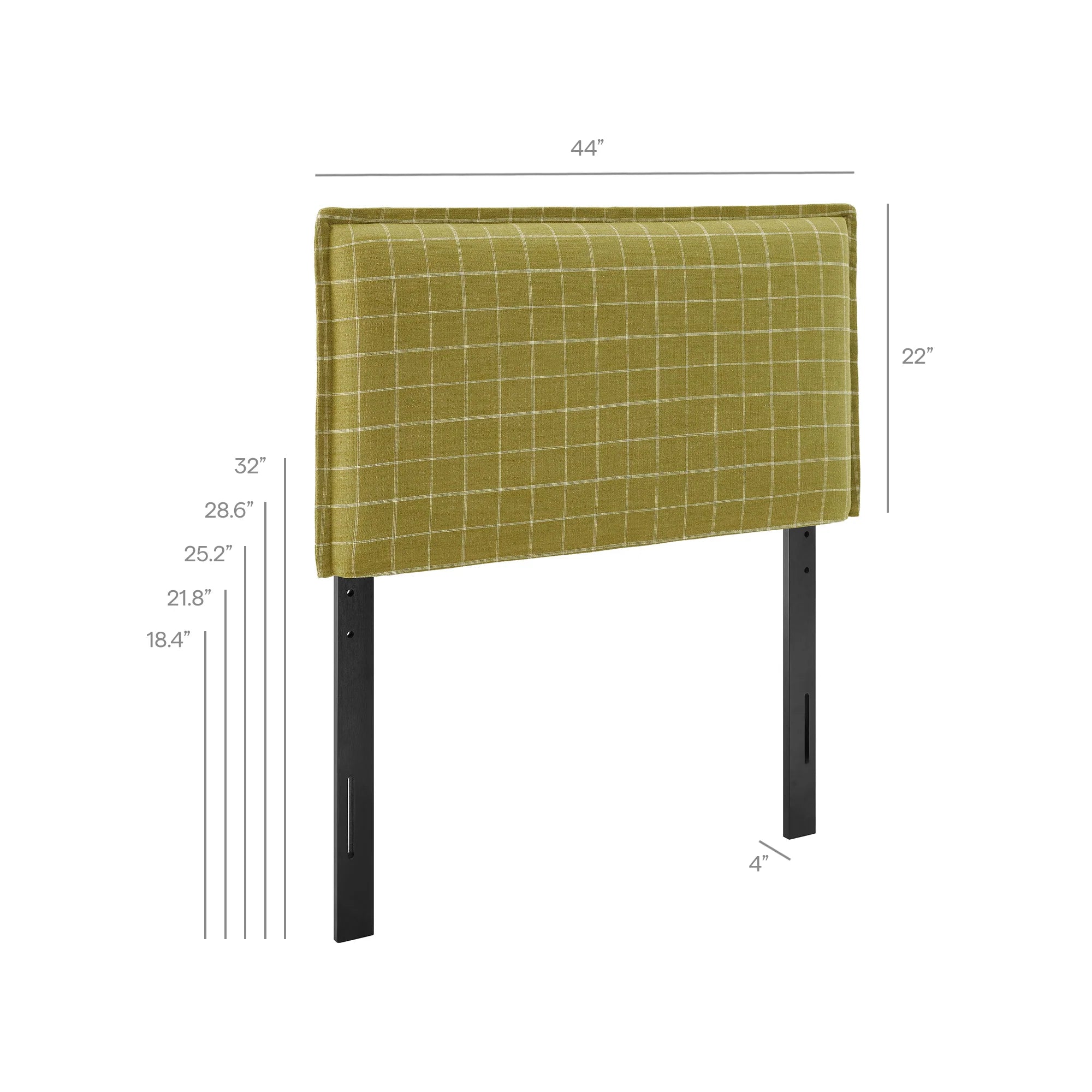 Camille Checkered Linen Blend Queen Size Headboard
