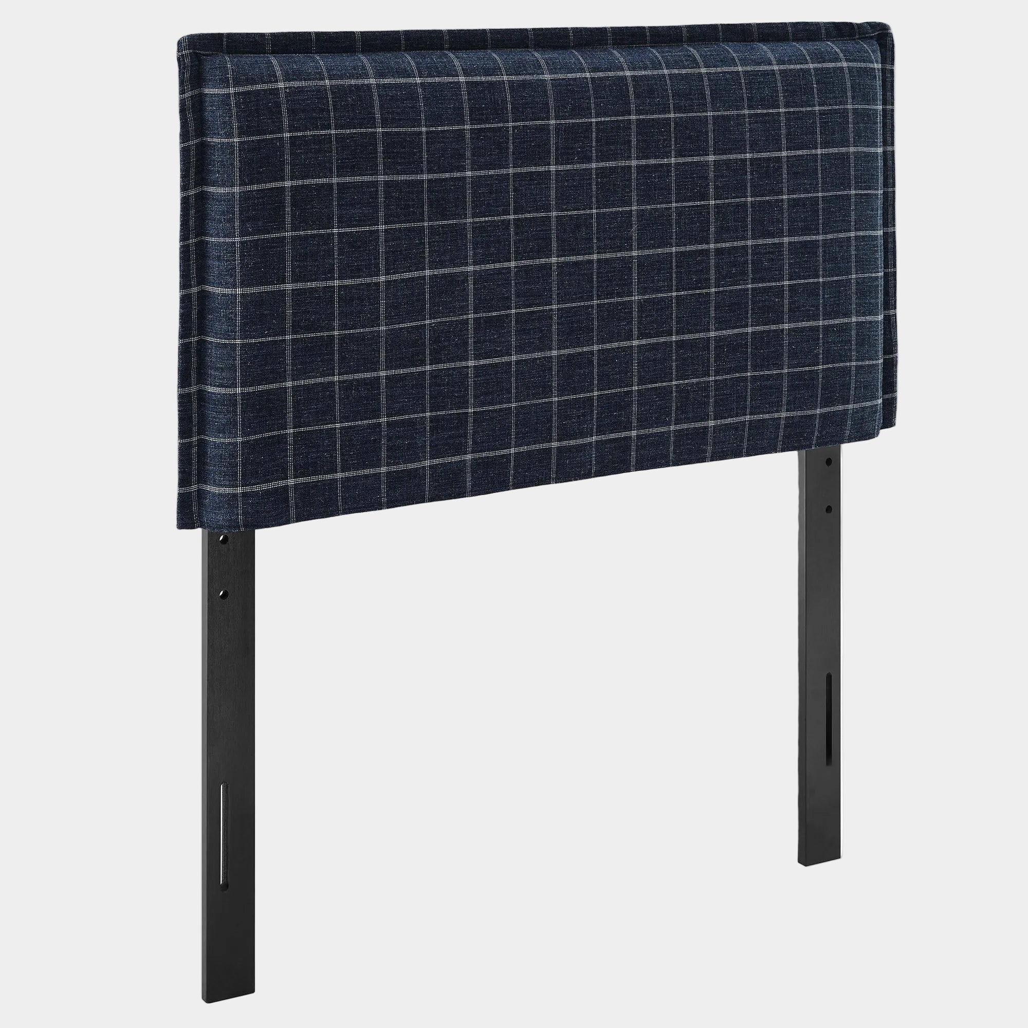 Camille Checkered Linen Blend Queen Size Headboard