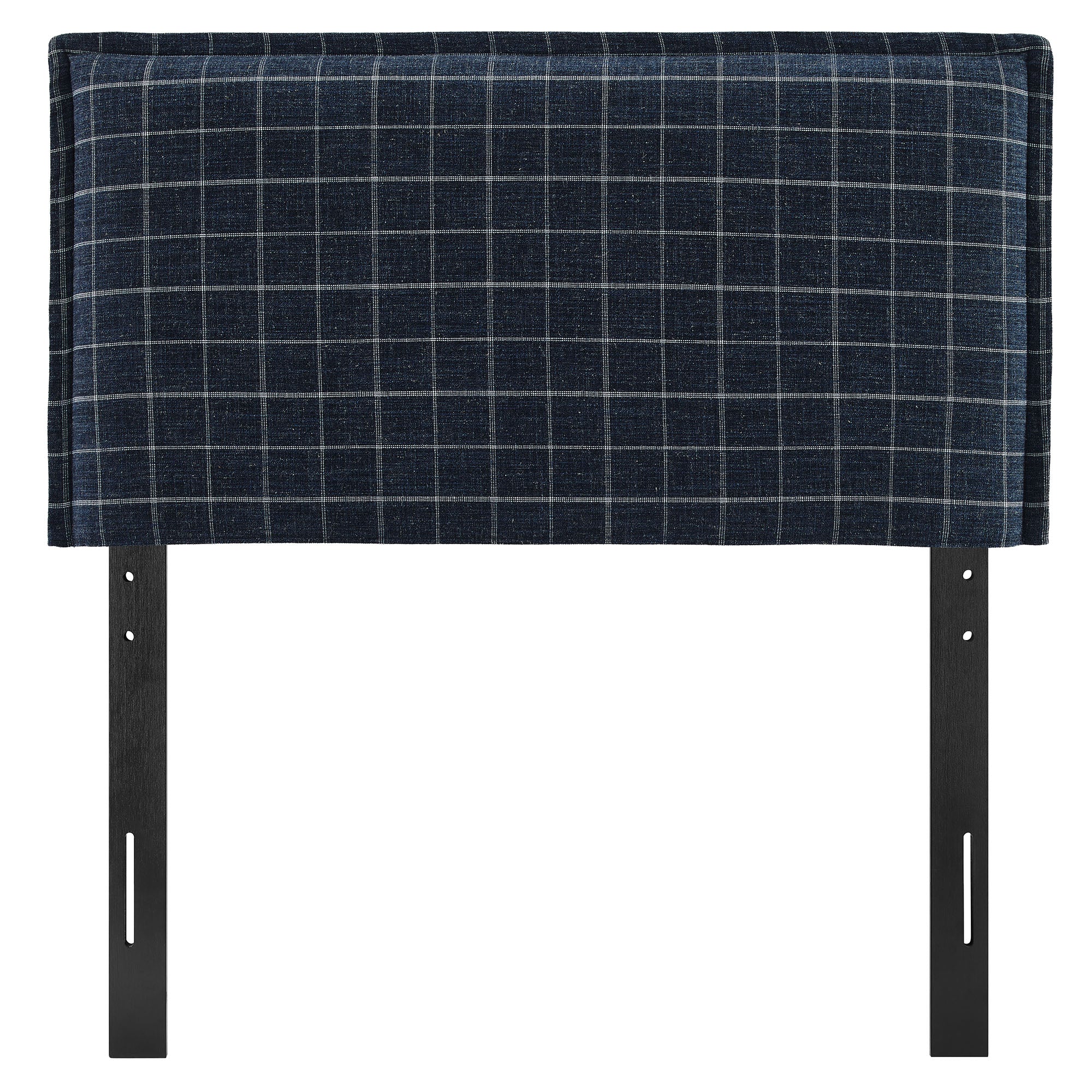 Camille Checkered Linen Blend Queen Size Headboard