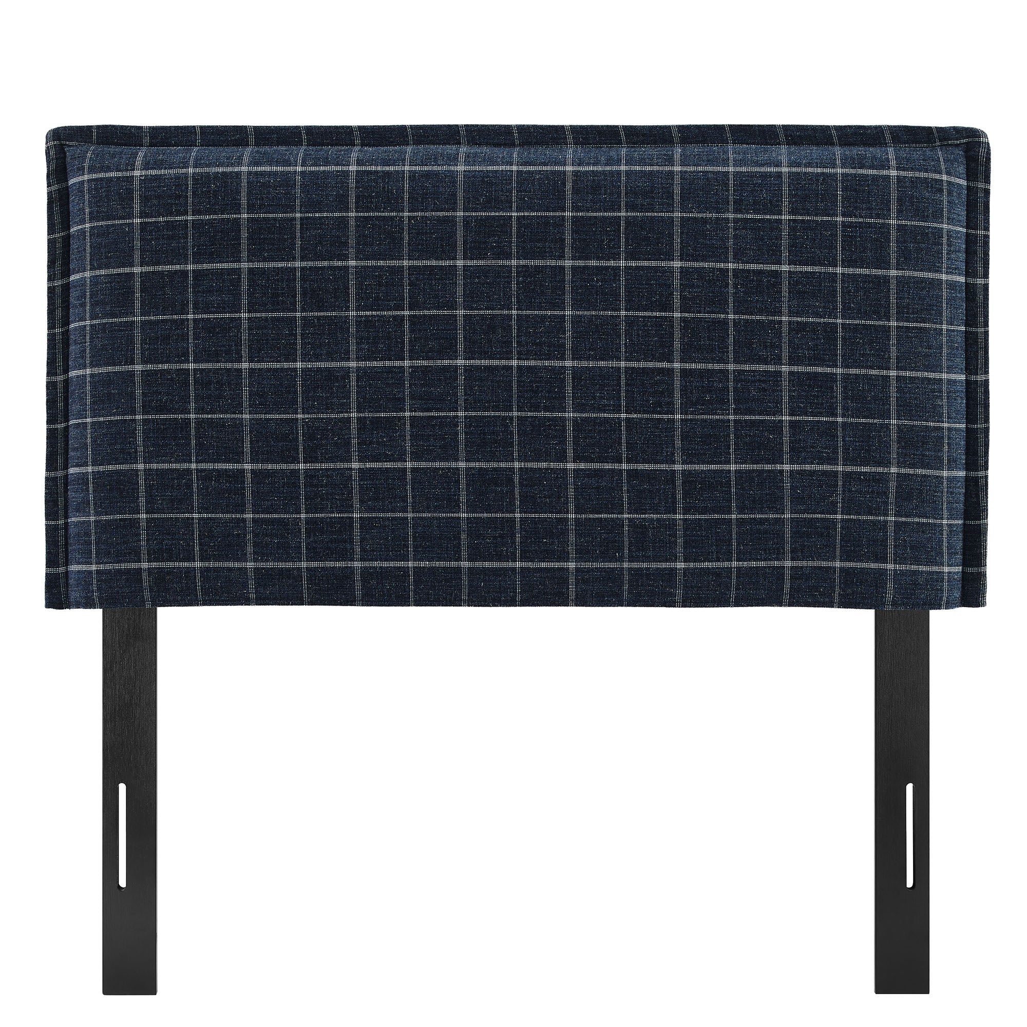 Camille Checkered Linen Blend Queen Size Headboard