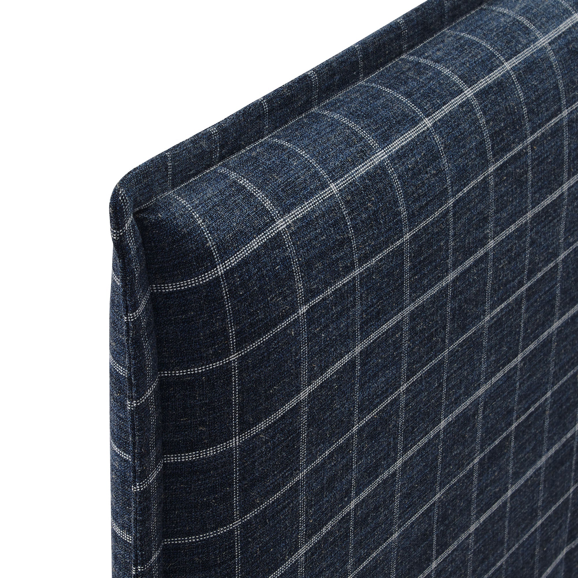 Camille Checkered Linen Blend Queen Size Headboard