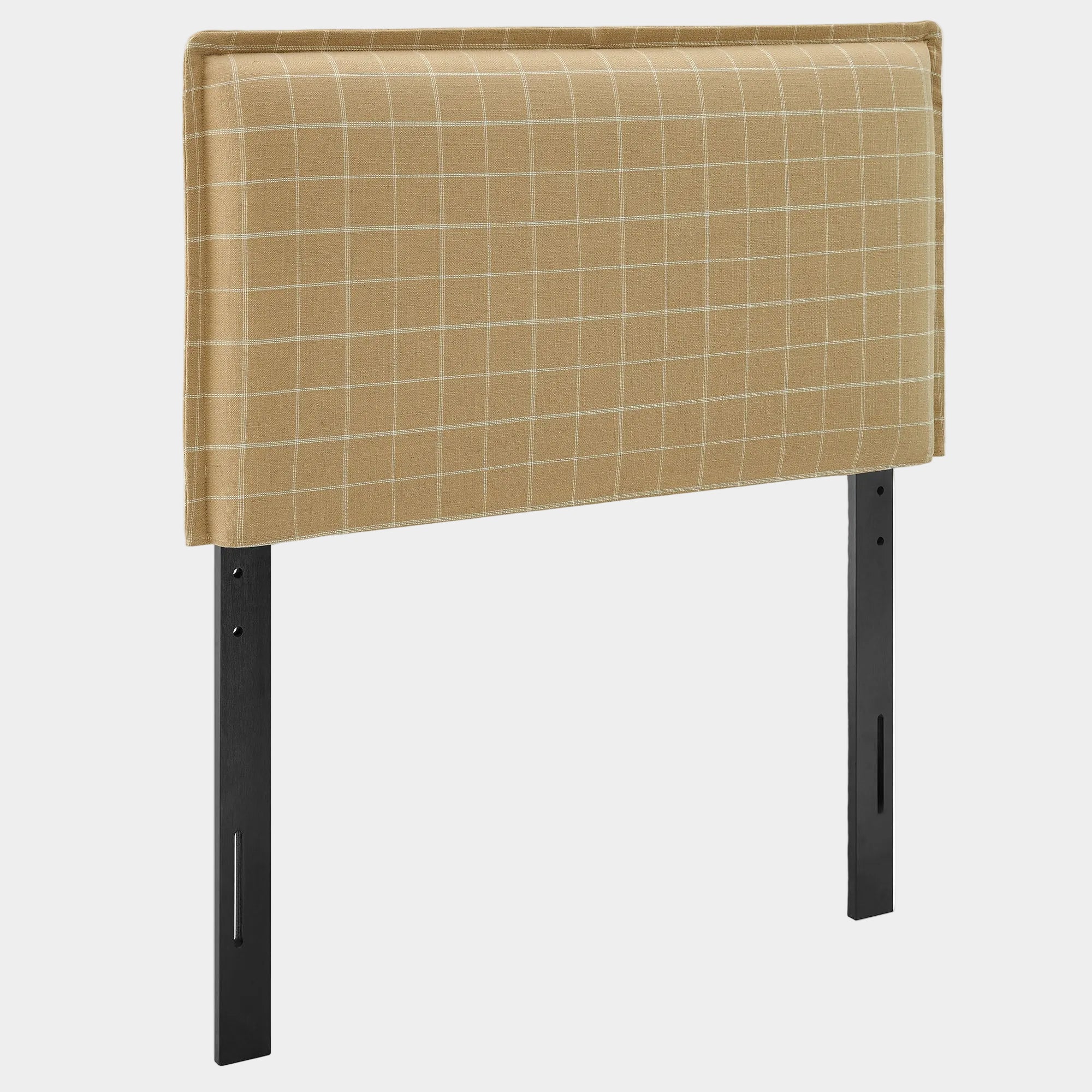 Camille Checkered Linen Blend Queen Size Headboard