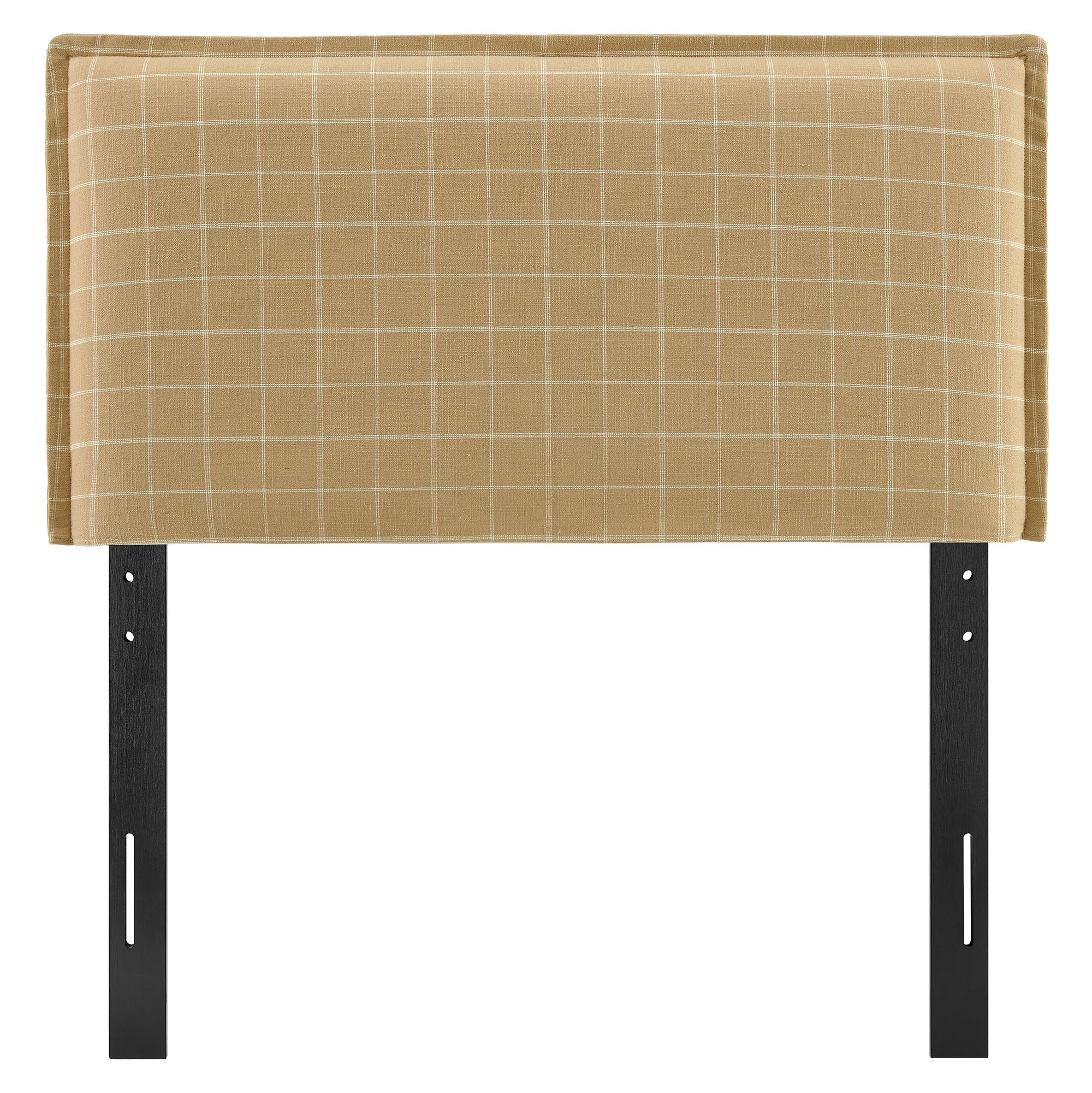 Camille Checkered Linen Blend Queen Size Headboard