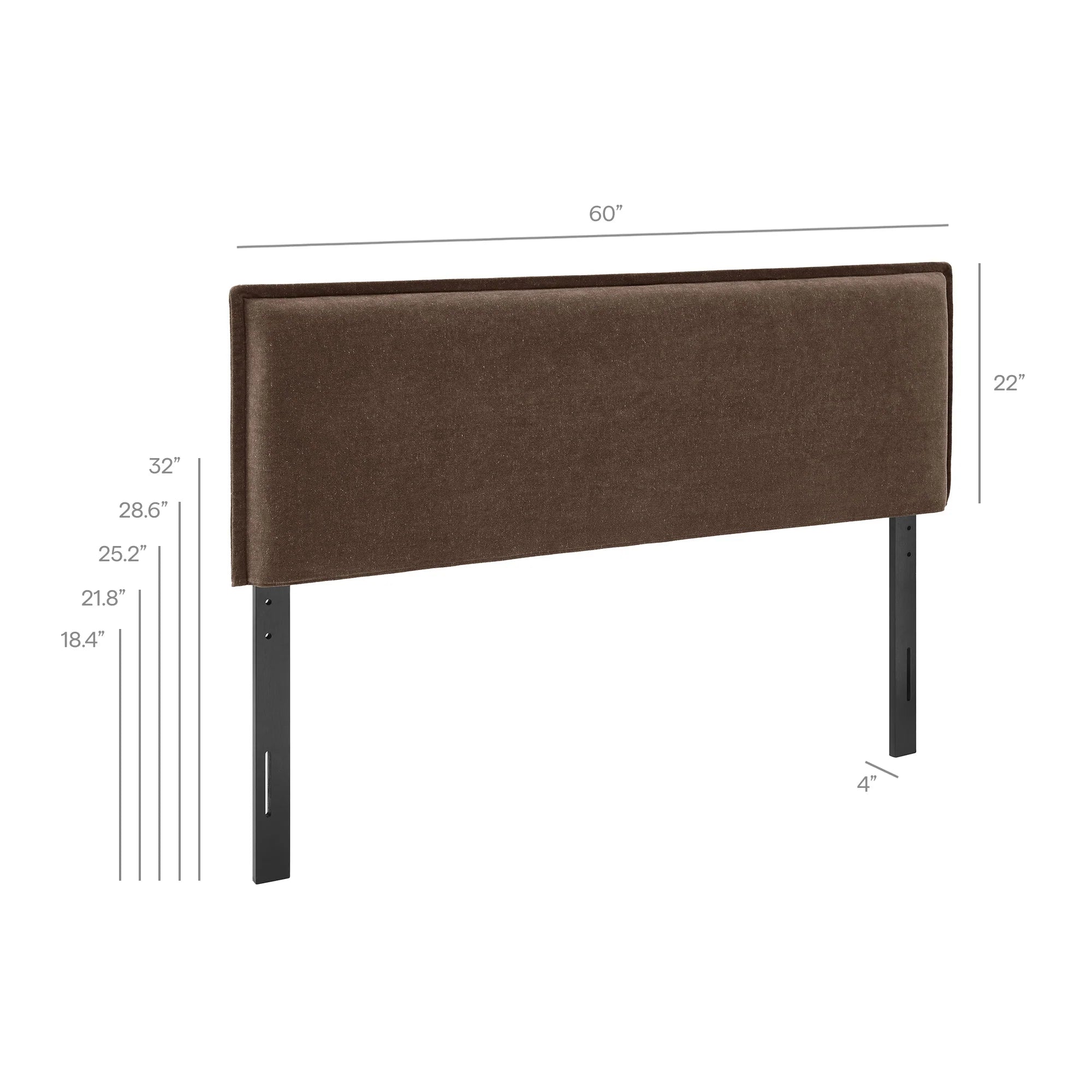 Camille Upholstered Linen Blend Queen Size Headboard