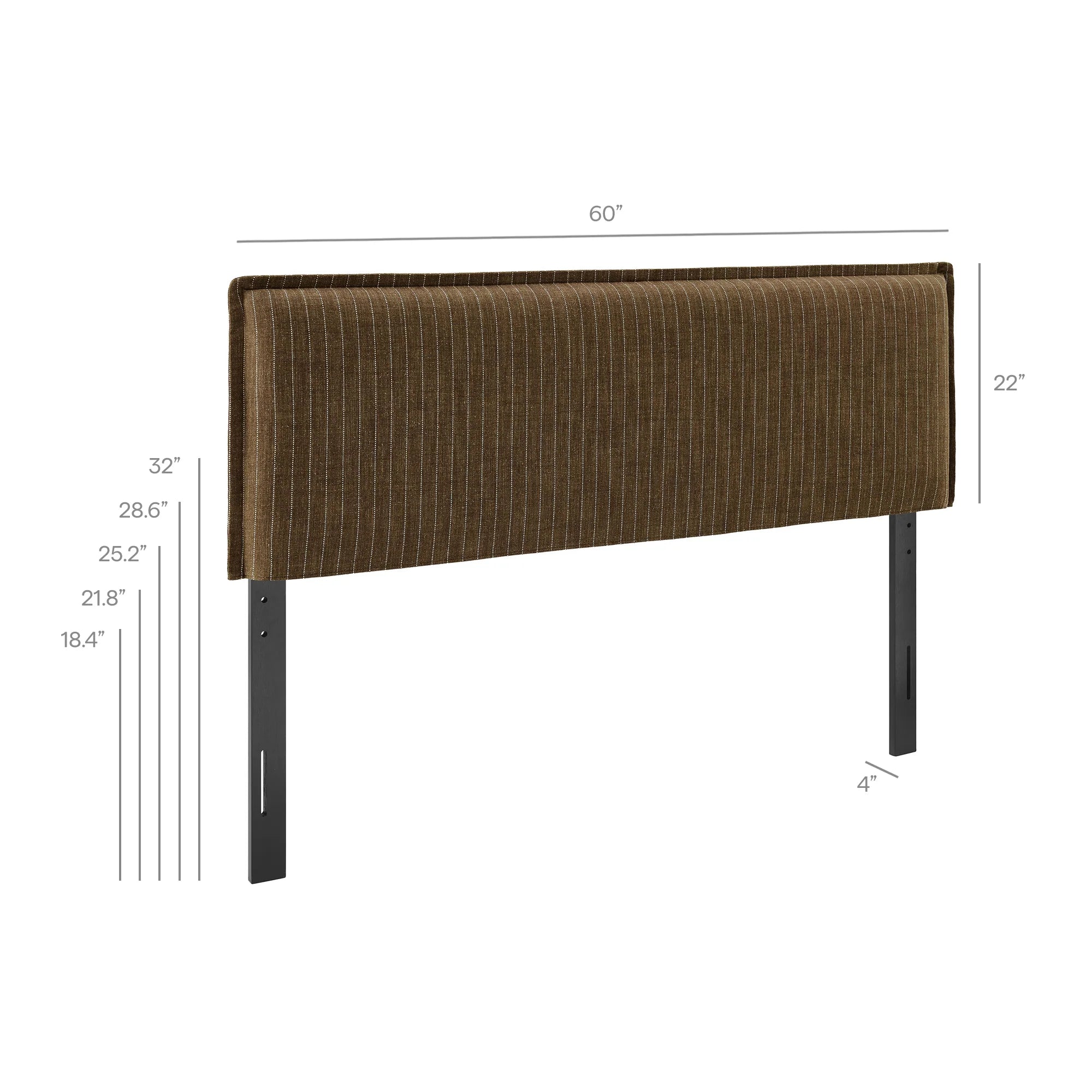 Camille Striped Linen Blend Queen Size Headboard