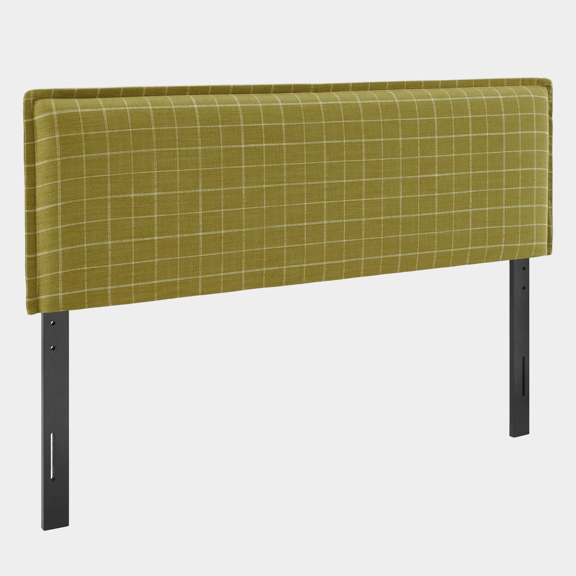 Camille Checkered Linen Blend Queen Size Headboard