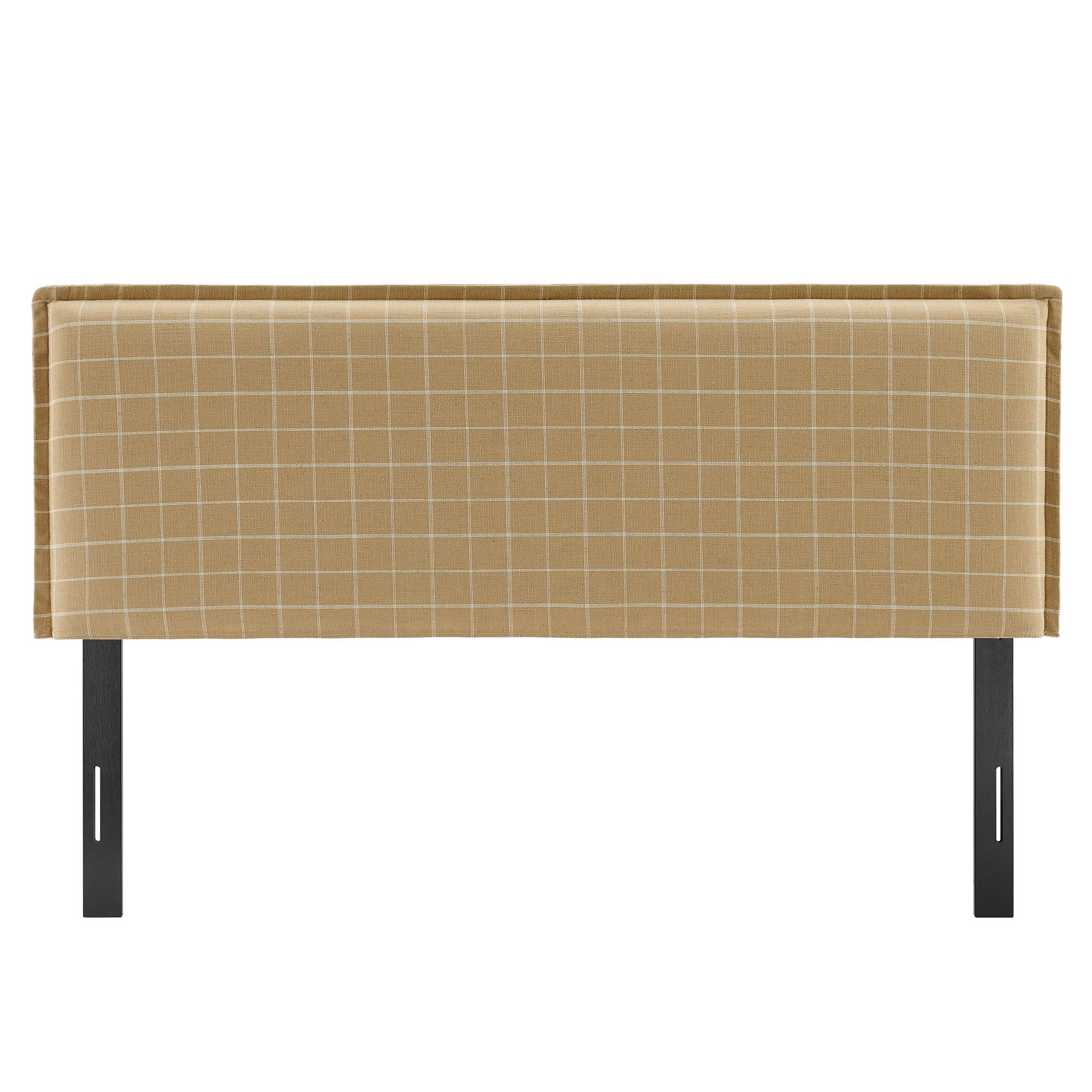 Camille Checkered Linen Blend Queen Size Headboard