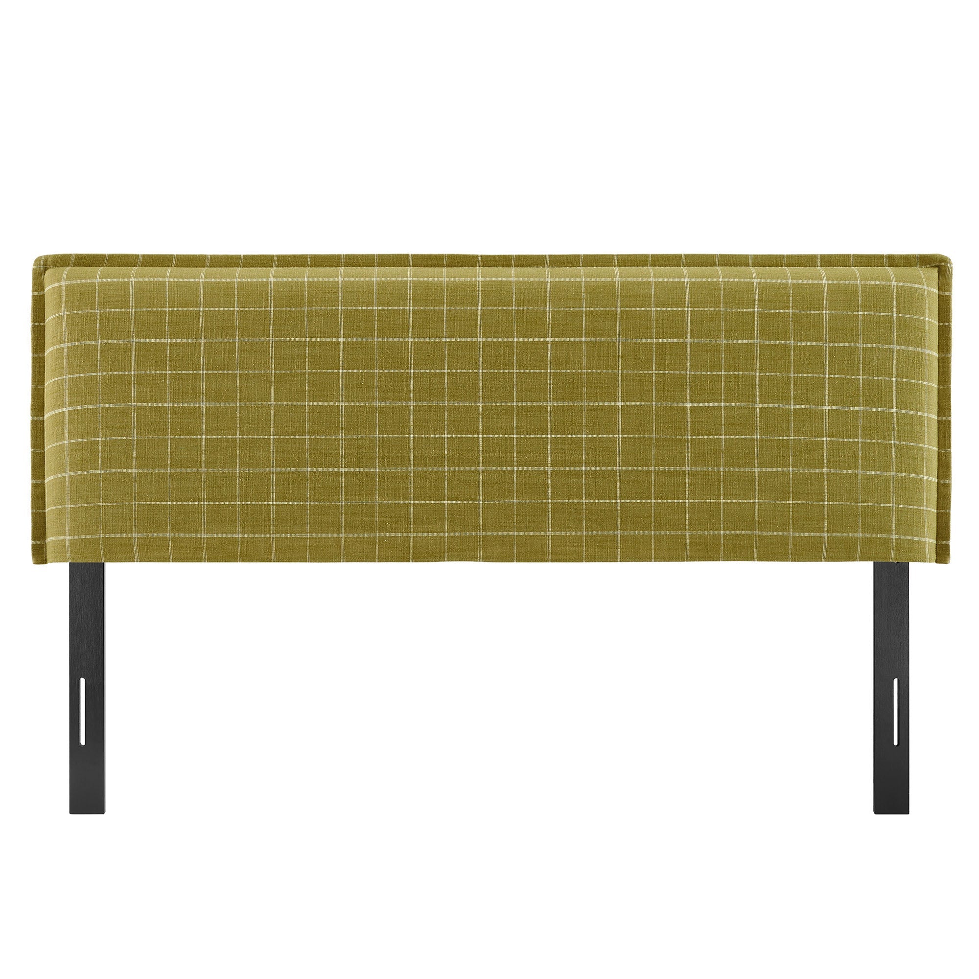 Camille Checkered Linen Blend Queen Size Headboard