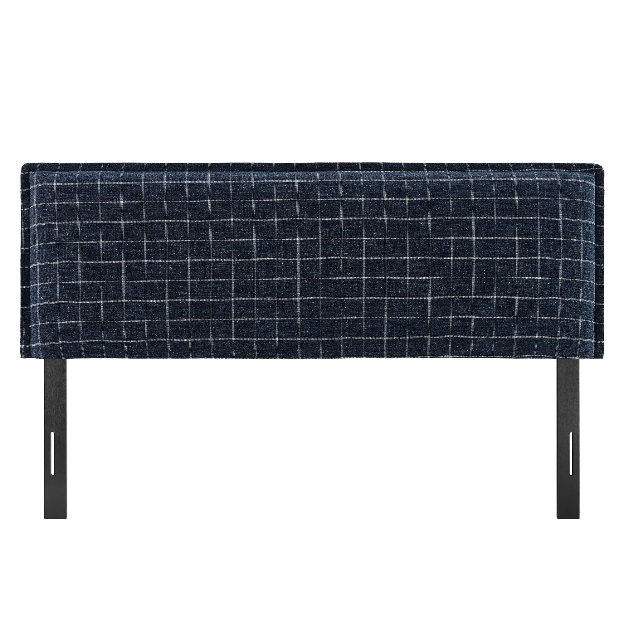 Camille Checkered Linen Blend Queen Size Headboard