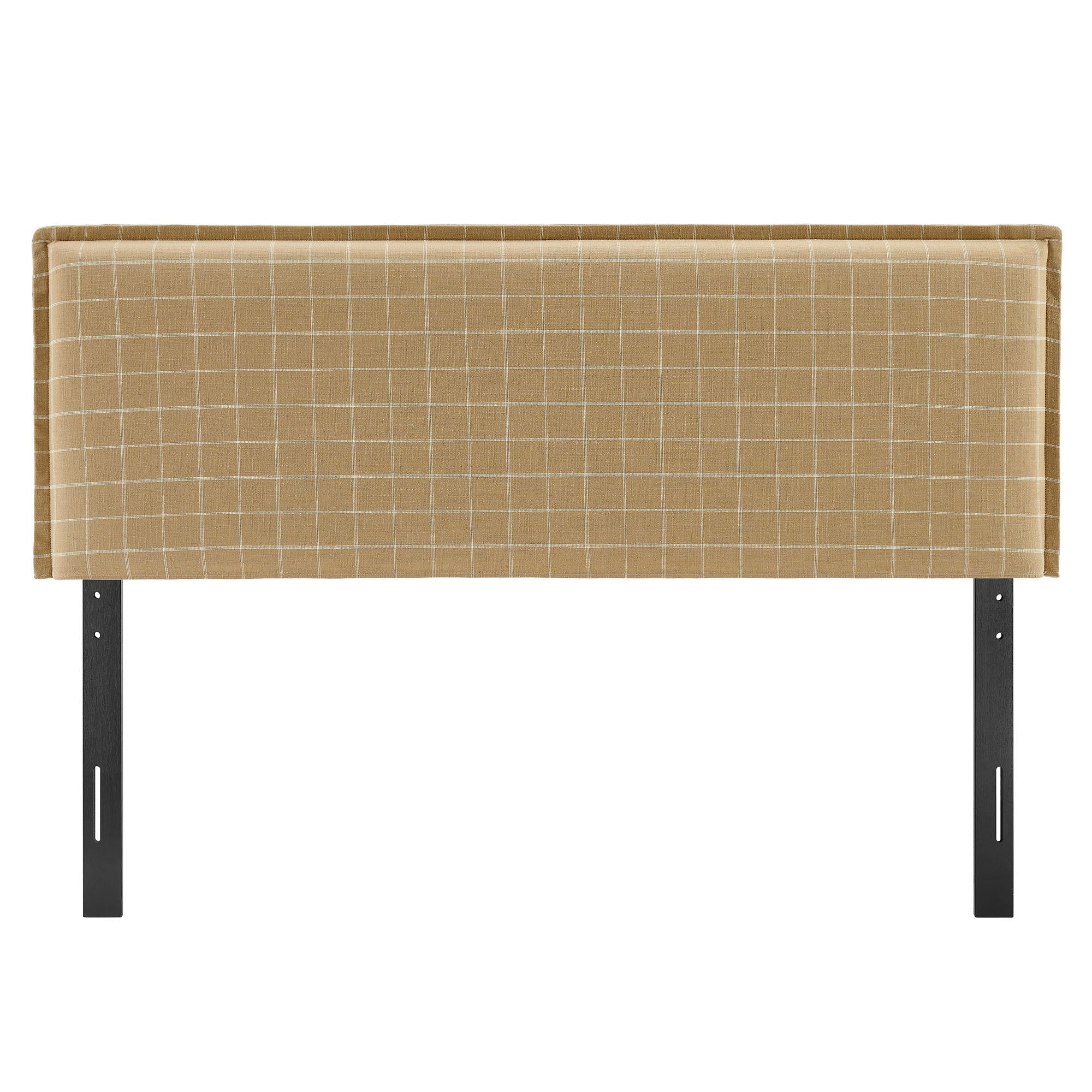 Camille Checkered Linen Blend Queen Size Headboard