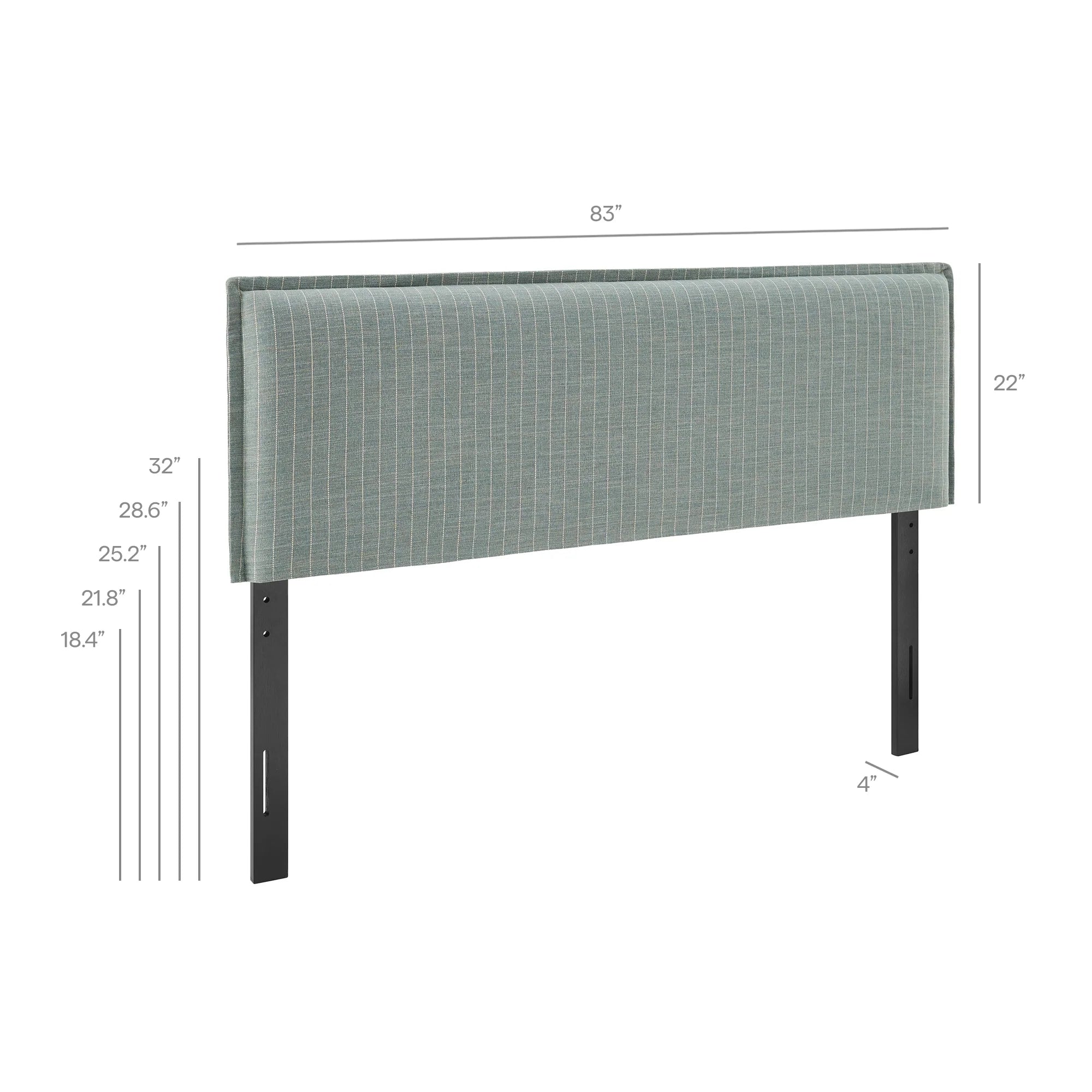 Camille Striped Linen Blend Queen Size Headboard