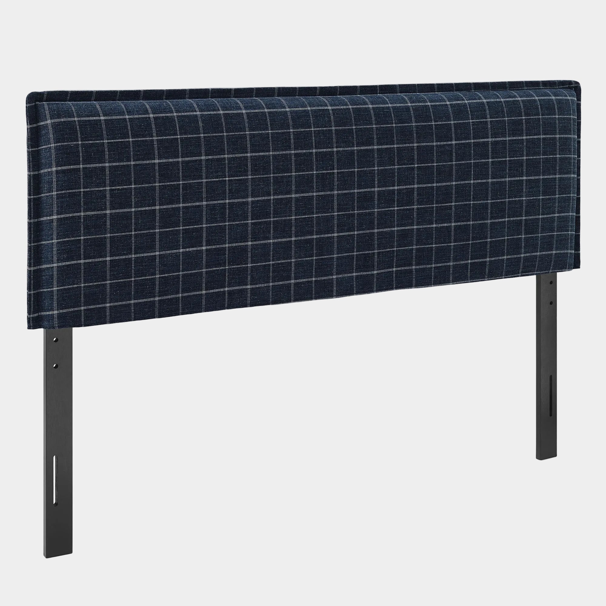 Camille Checkered Linen Blend Queen Size Headboard
