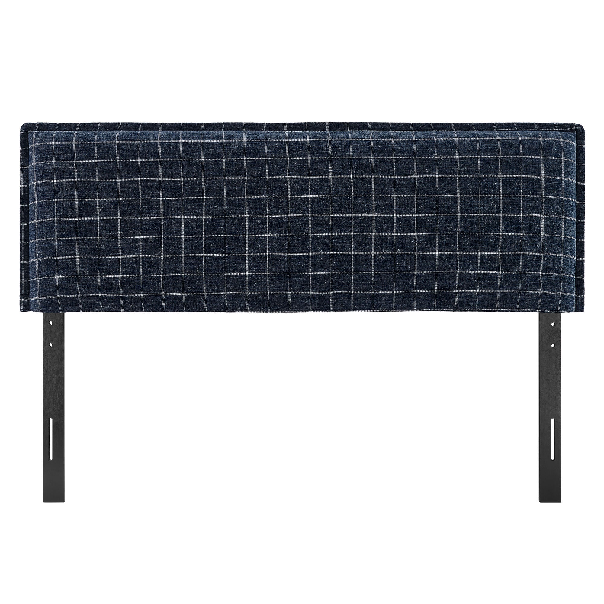 Camille Checkered Linen Blend Queen Size Headboard