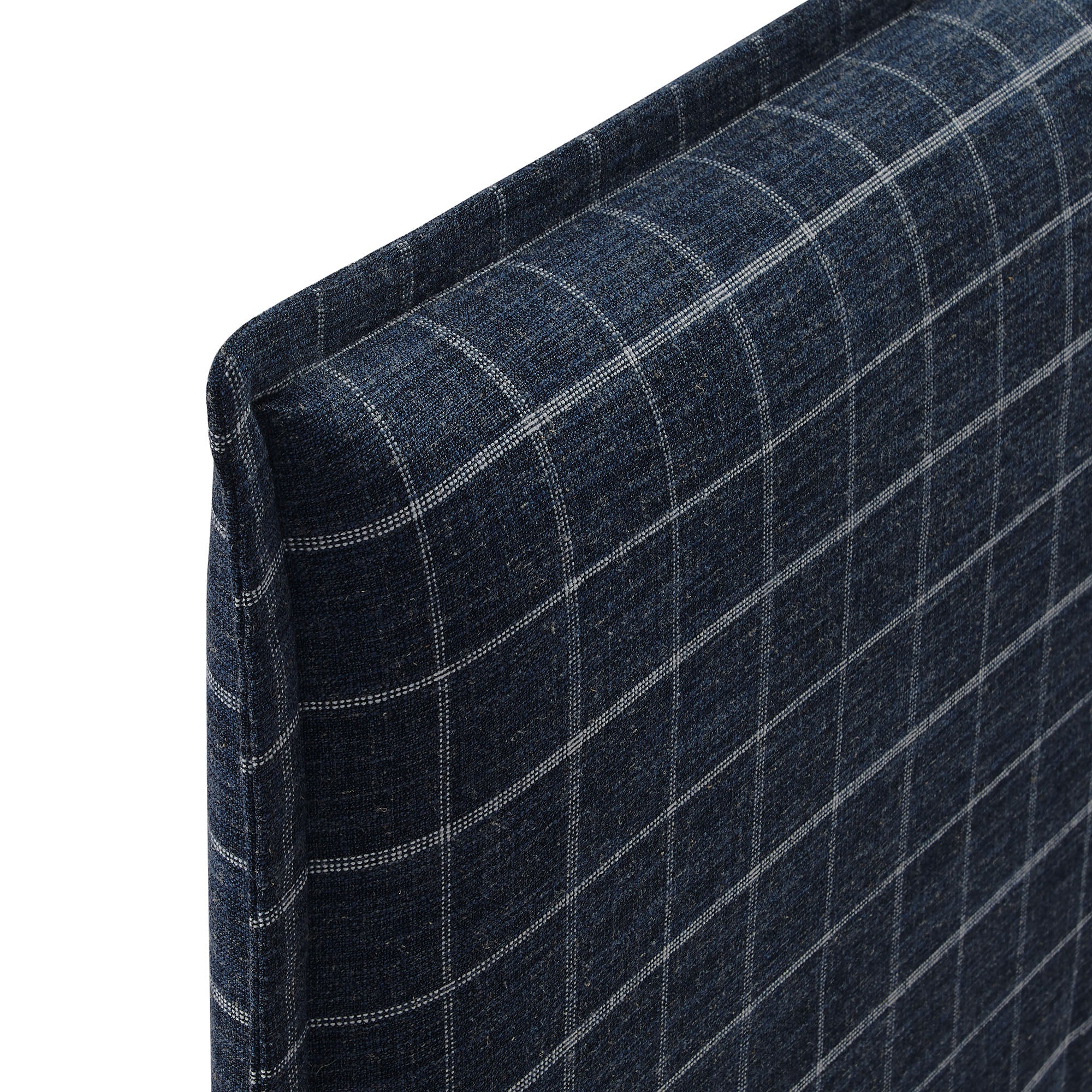 Camille Checkered Linen Blend Queen Size Headboard