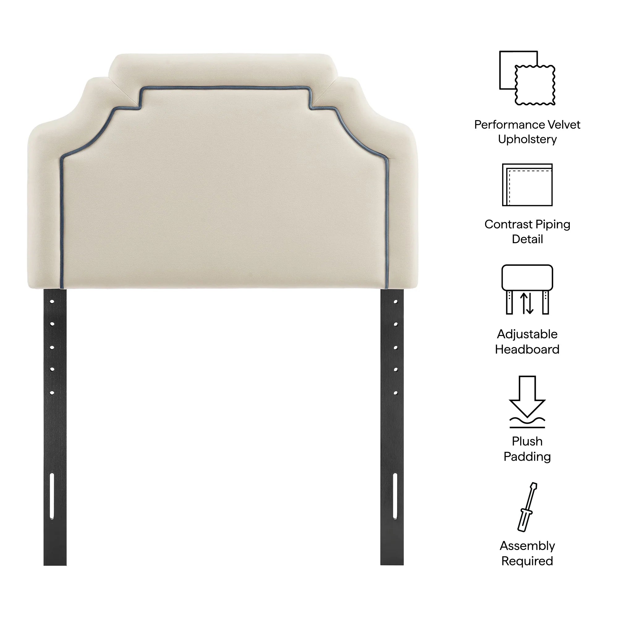 Magnolia Stain-Resistant Performance Velvet Queen Size Headboard