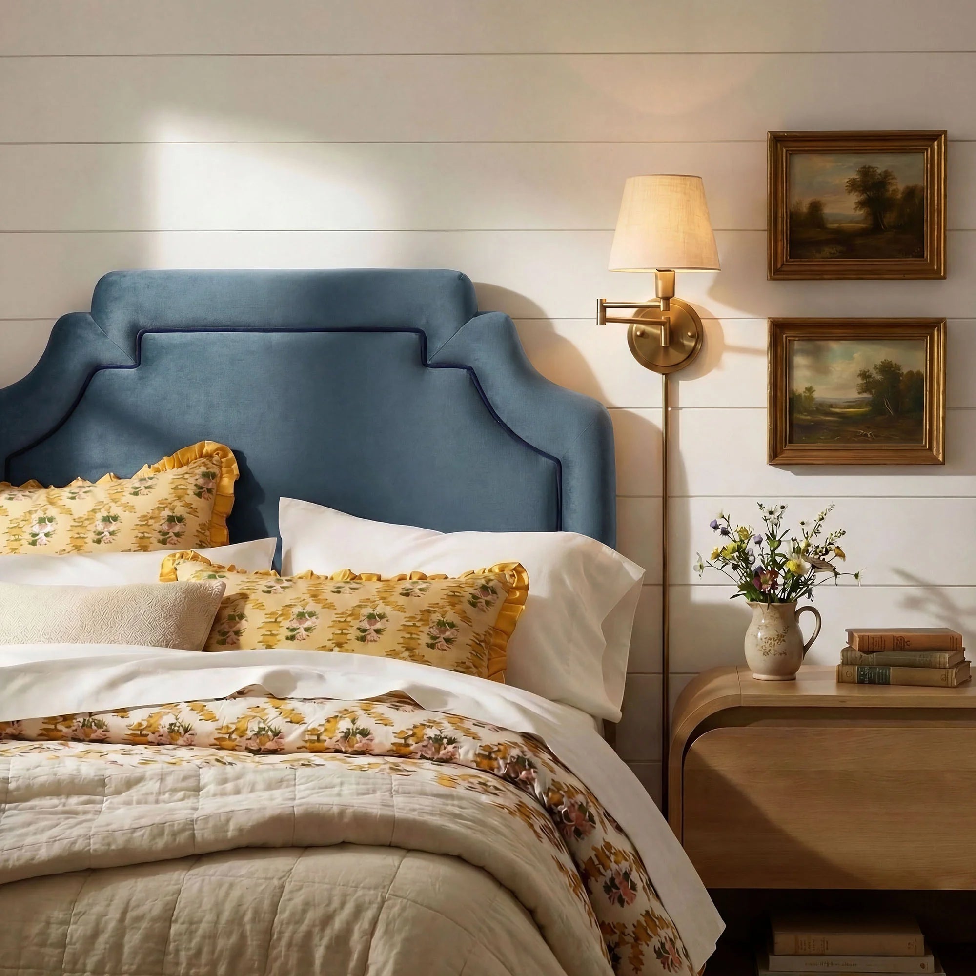 Magnolia Stain-Resistant Performance Velvet Queen Size Headboard