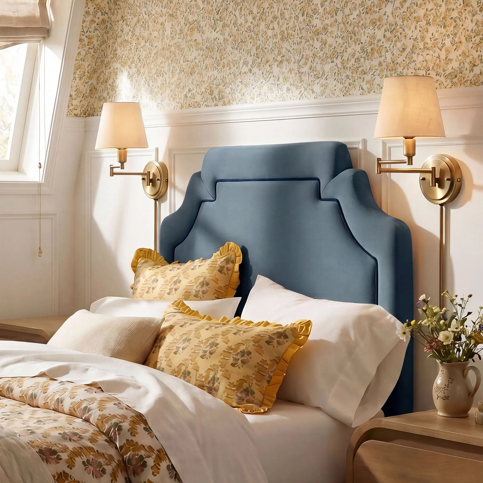 Magnolia Stain-Resistant Performance Velvet Queen Size Headboard