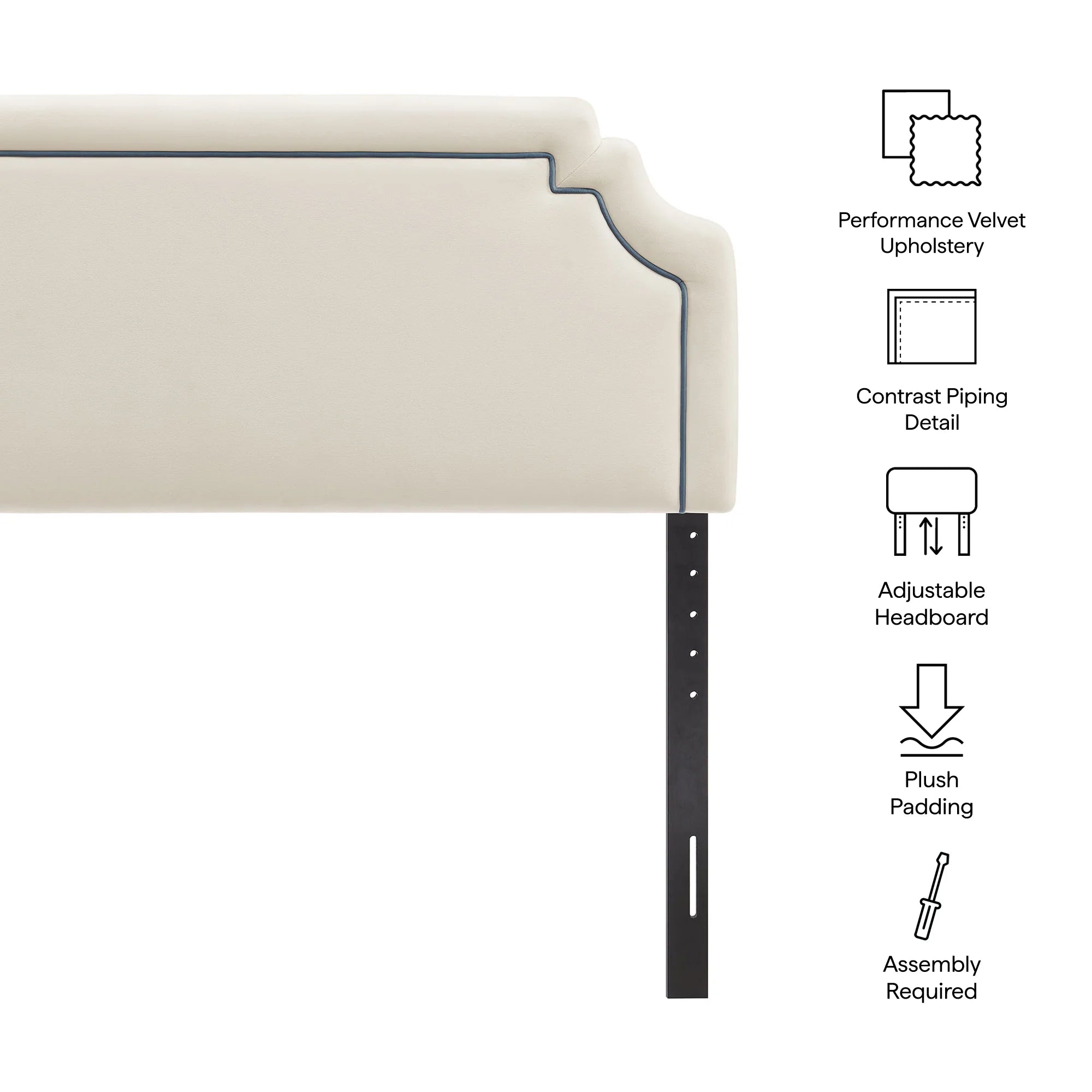 Magnolia Stain-Resistant Performance Velvet Queen Size Headboard