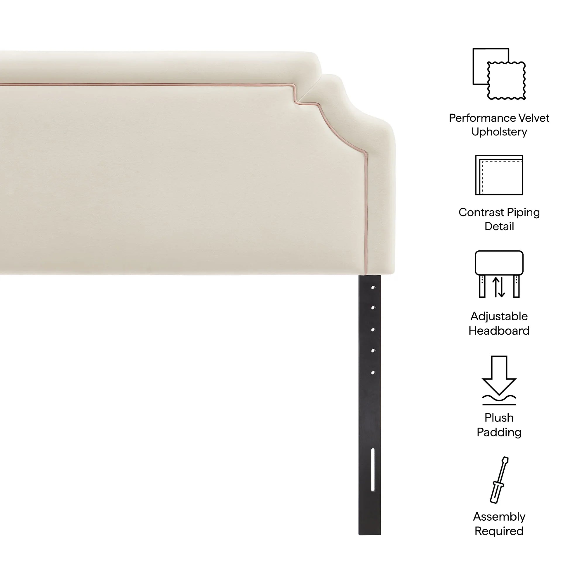 Magnolia Stain-Resistant Performance Velvet Queen Size Headboard