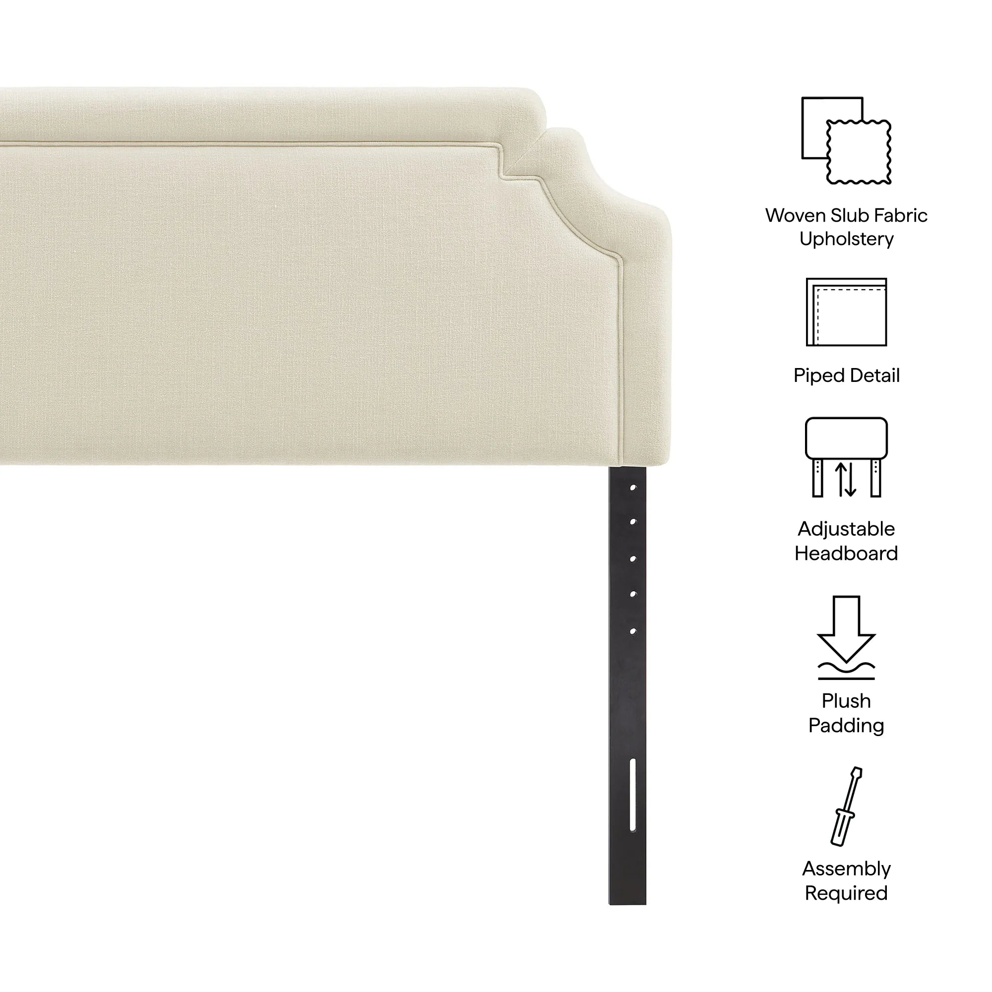 Magnolia Upholstered Fabric Queen Size Headboard