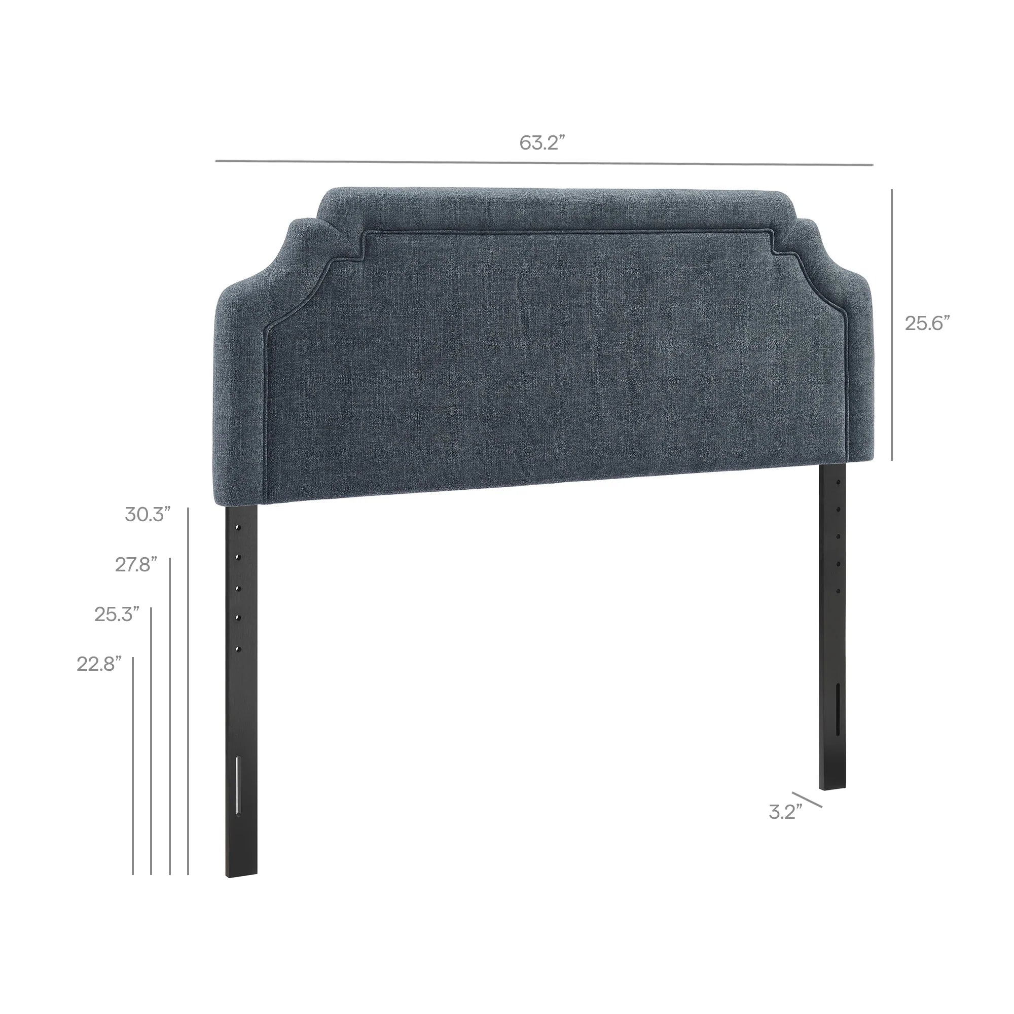 Magnolia Upholstered Fabric Queen Size Headboard