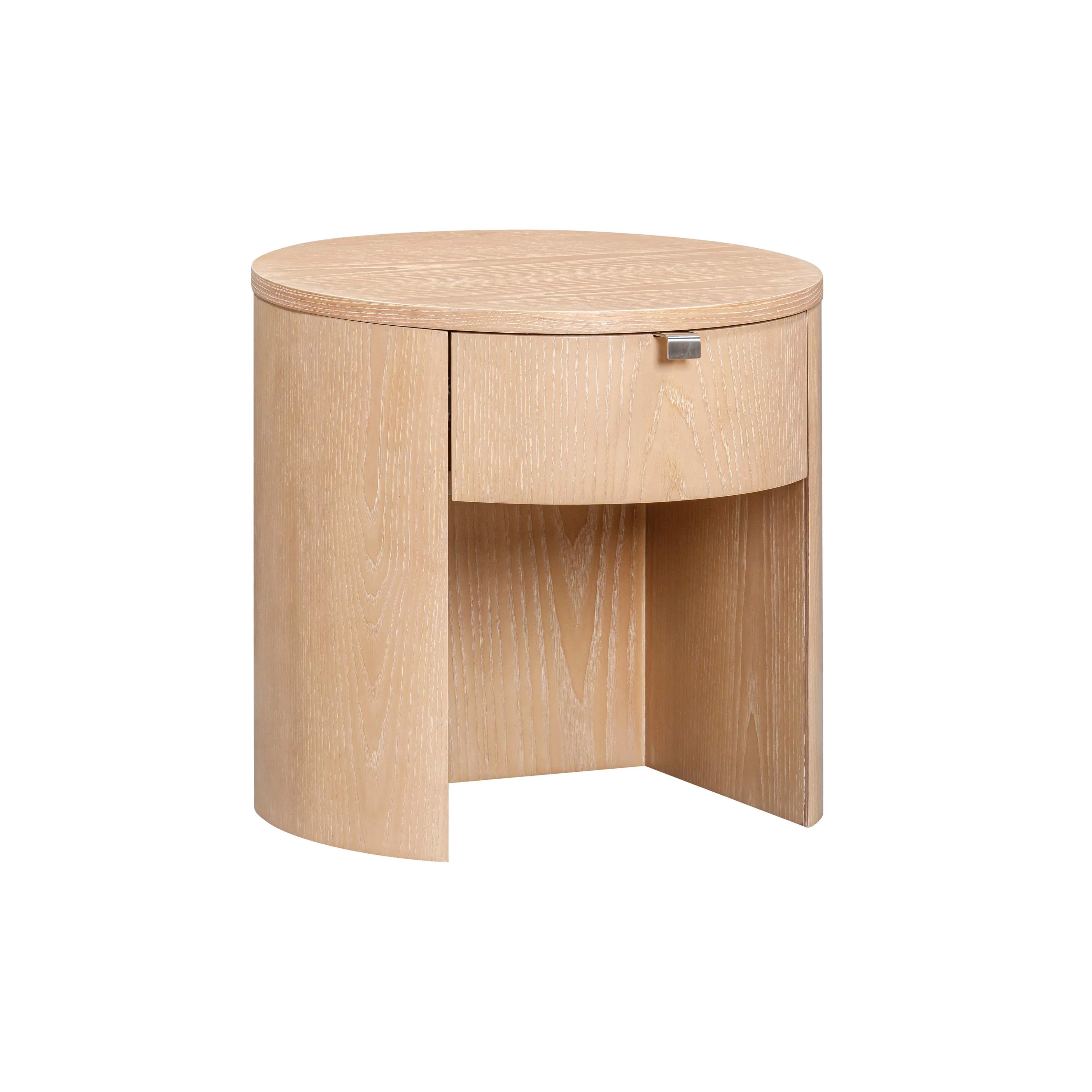 Marlow 19" Wood Round Nightstand With Drawer