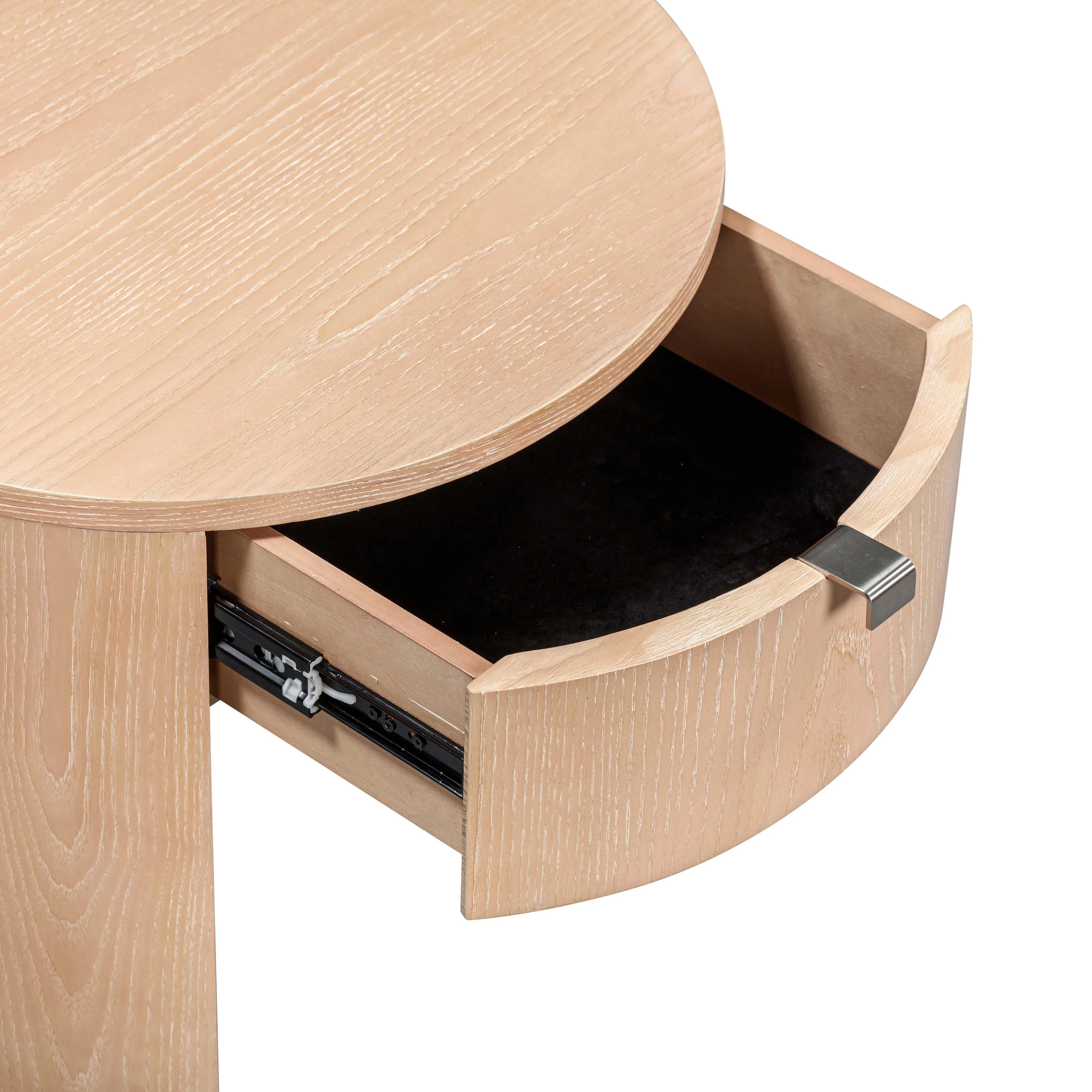 Marlow 19" Wood Round Nightstand With Drawer