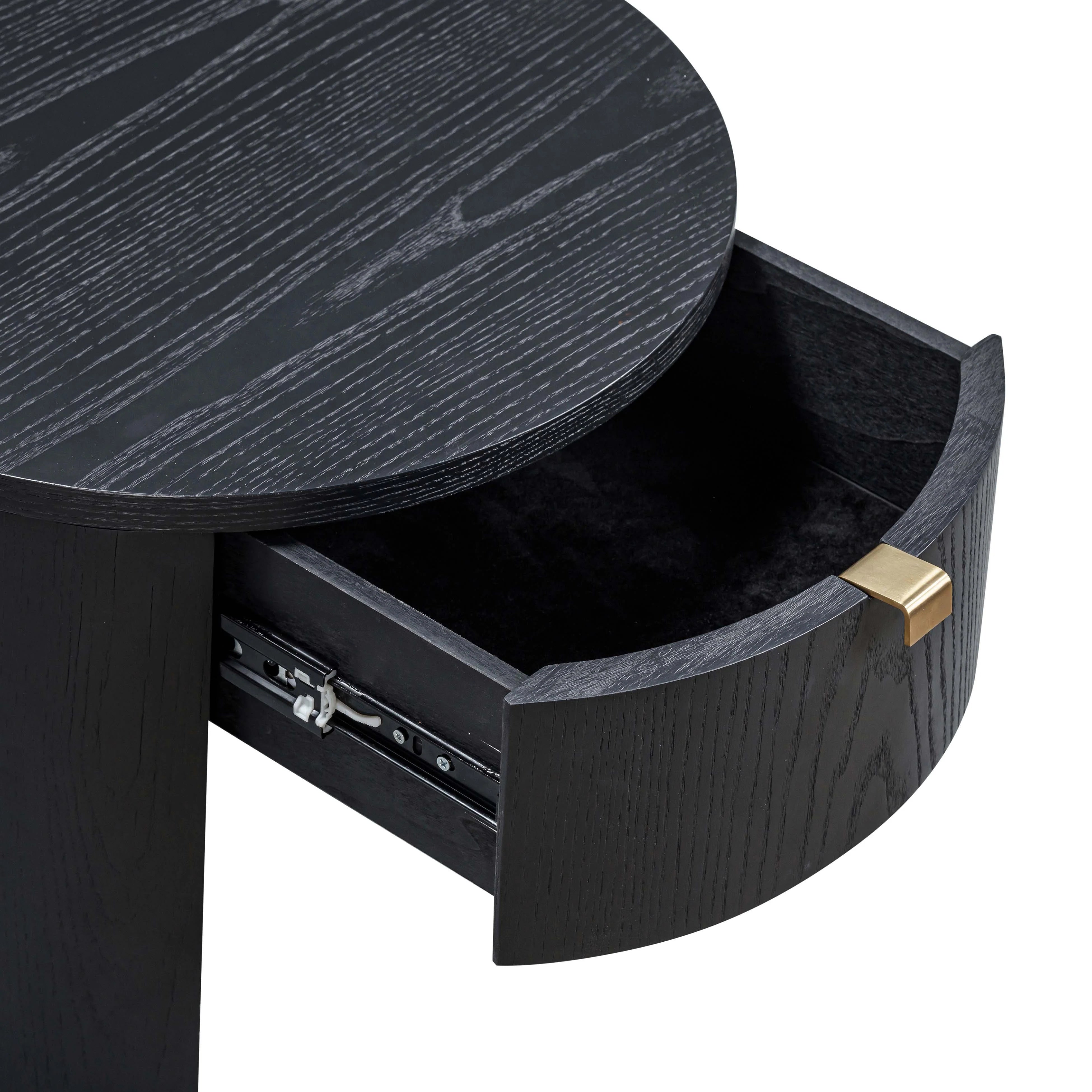 Marlow 19" Wood Round Nightstand With Drawer