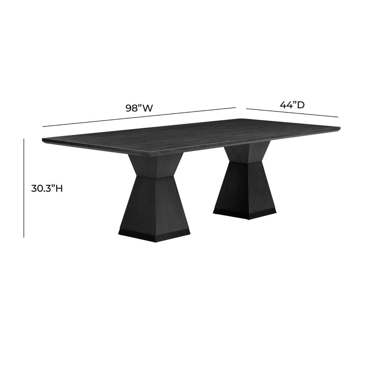 Nolan Black Wood Dining Table