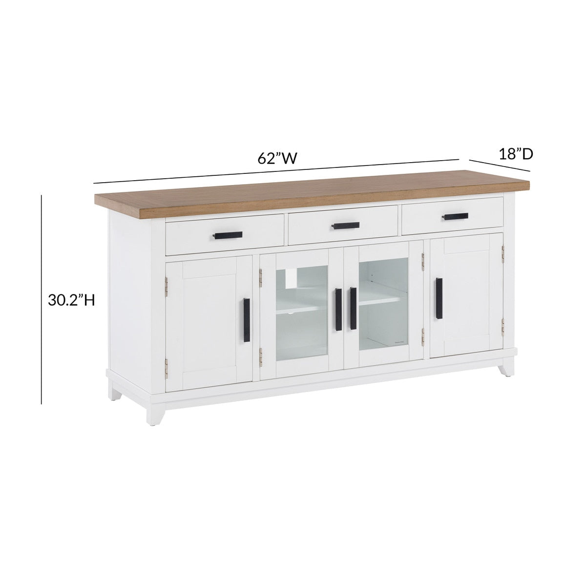 Dover White 62" Entertainment Console