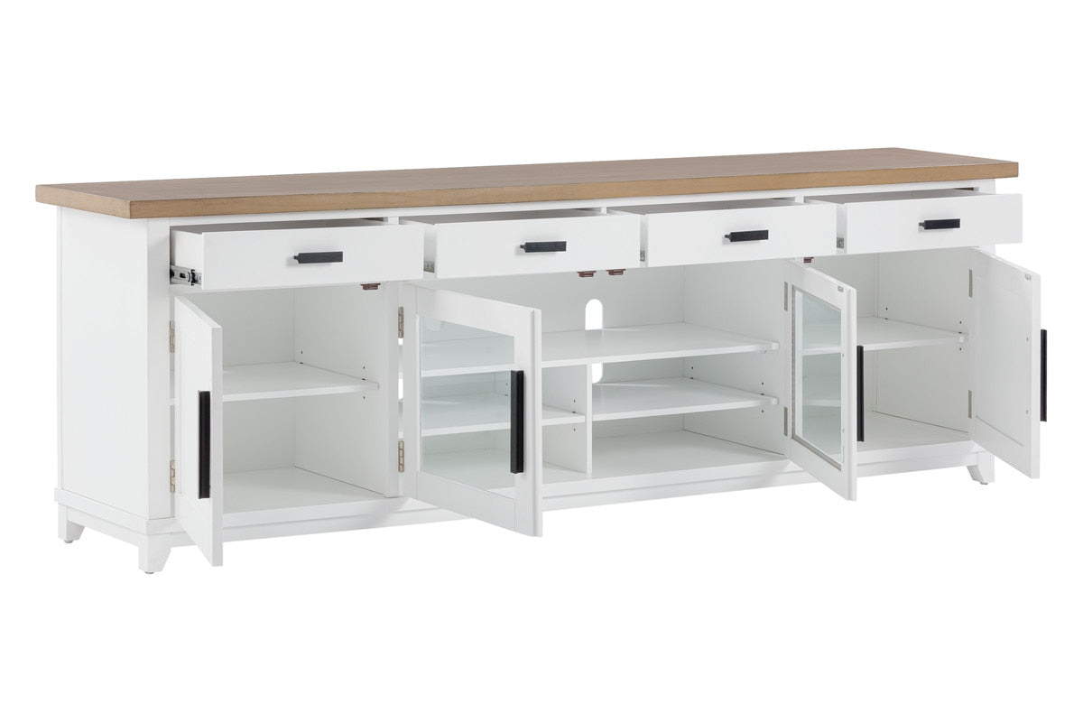 Console de divertissement Dover White 92" 