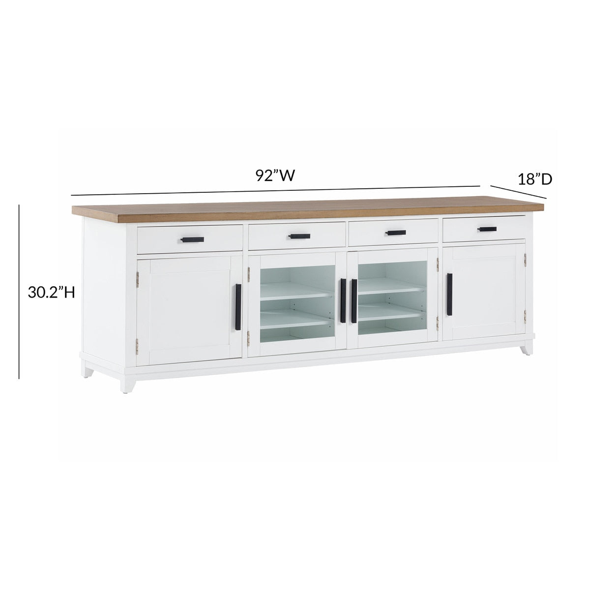 Dover White 92" Entertainment Console