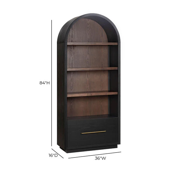 Marlow Wood Bookcase with File Drawer