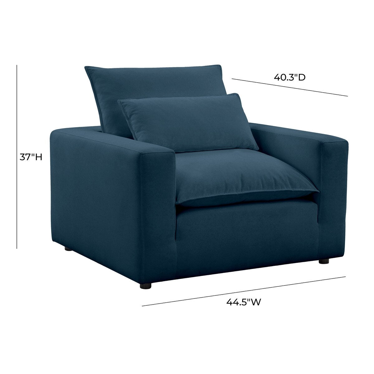 Cali Navy Performance Fabric Arm Chair