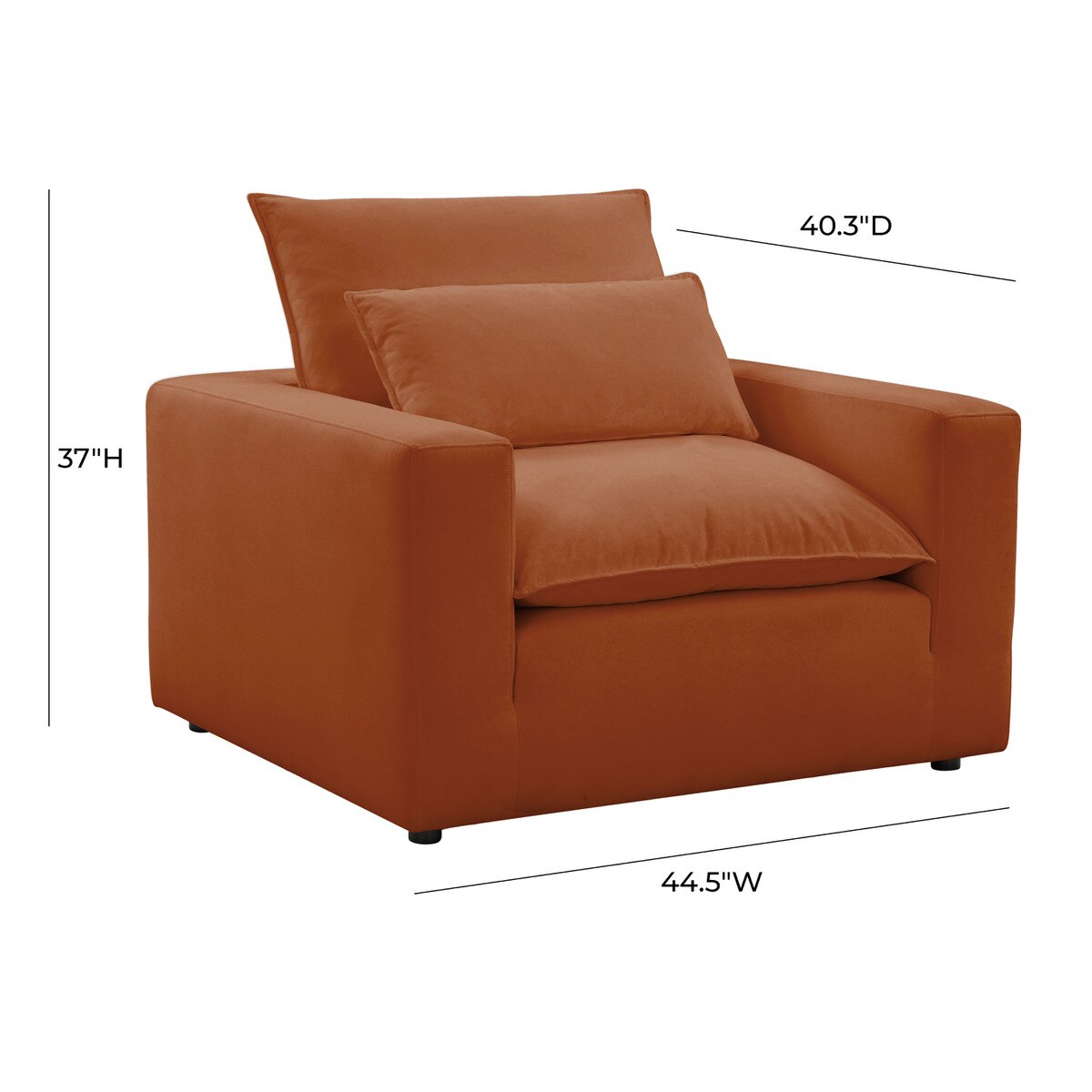 Cali Rust Performance Fabric Arm Chair