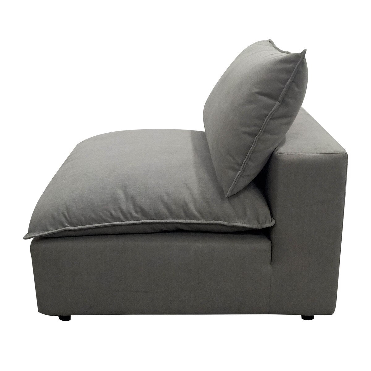 Fauteuil sans accoudoirs en tissu Cali Slate Performance 